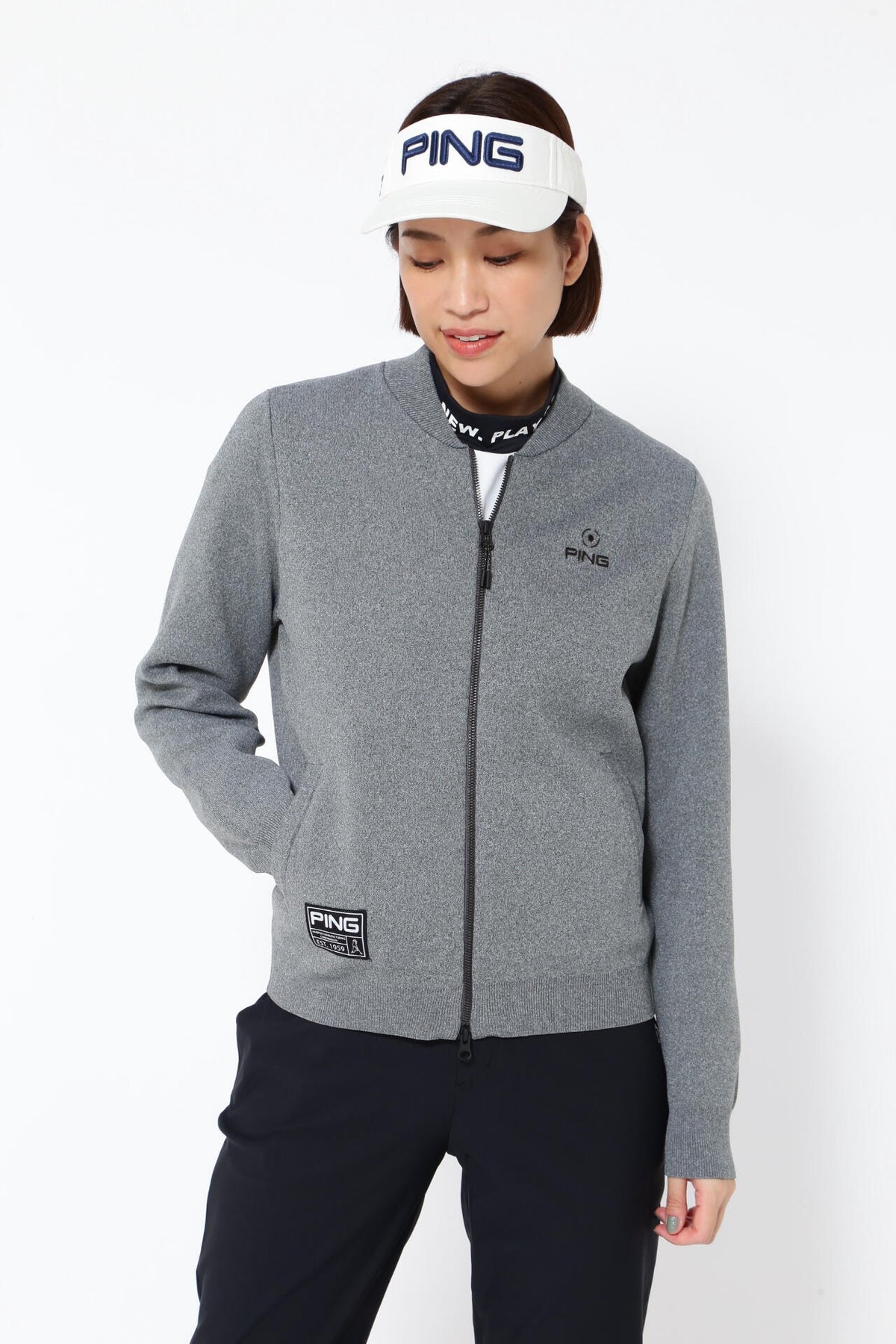 【PING APPAREL】フルジップニットブルゾン <GOLD> (LADIES)