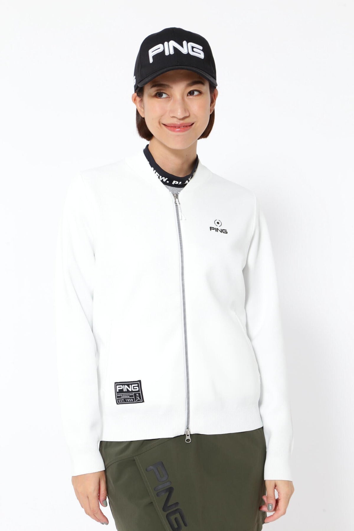 【PING APPAREL】フルジップニットブルゾン <GOLD> (LADIES)
