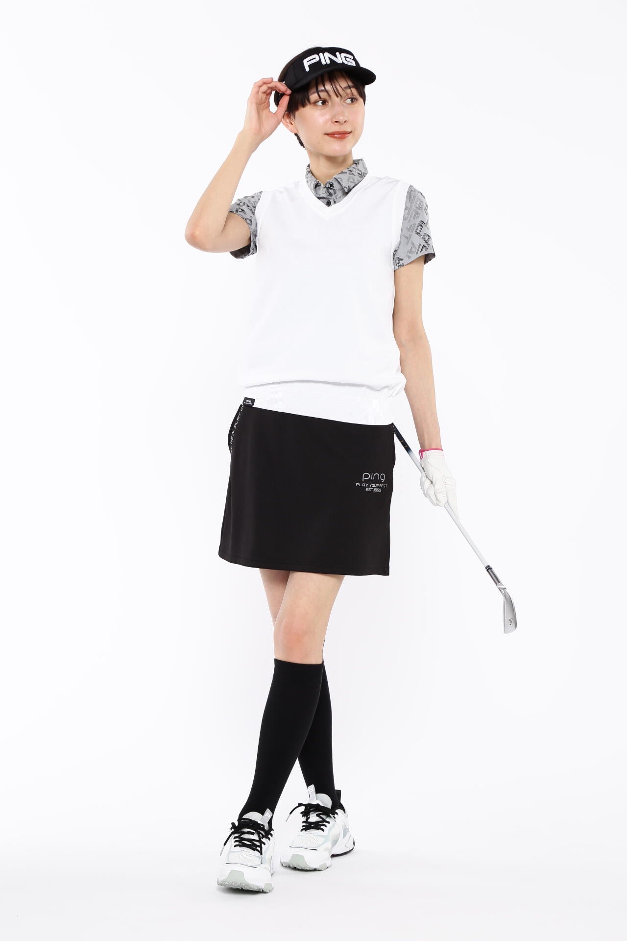 【PING APPAREL】バイアスデジタルロゴジャカードポロシャツ <PERFORMANCE> (LADIES)