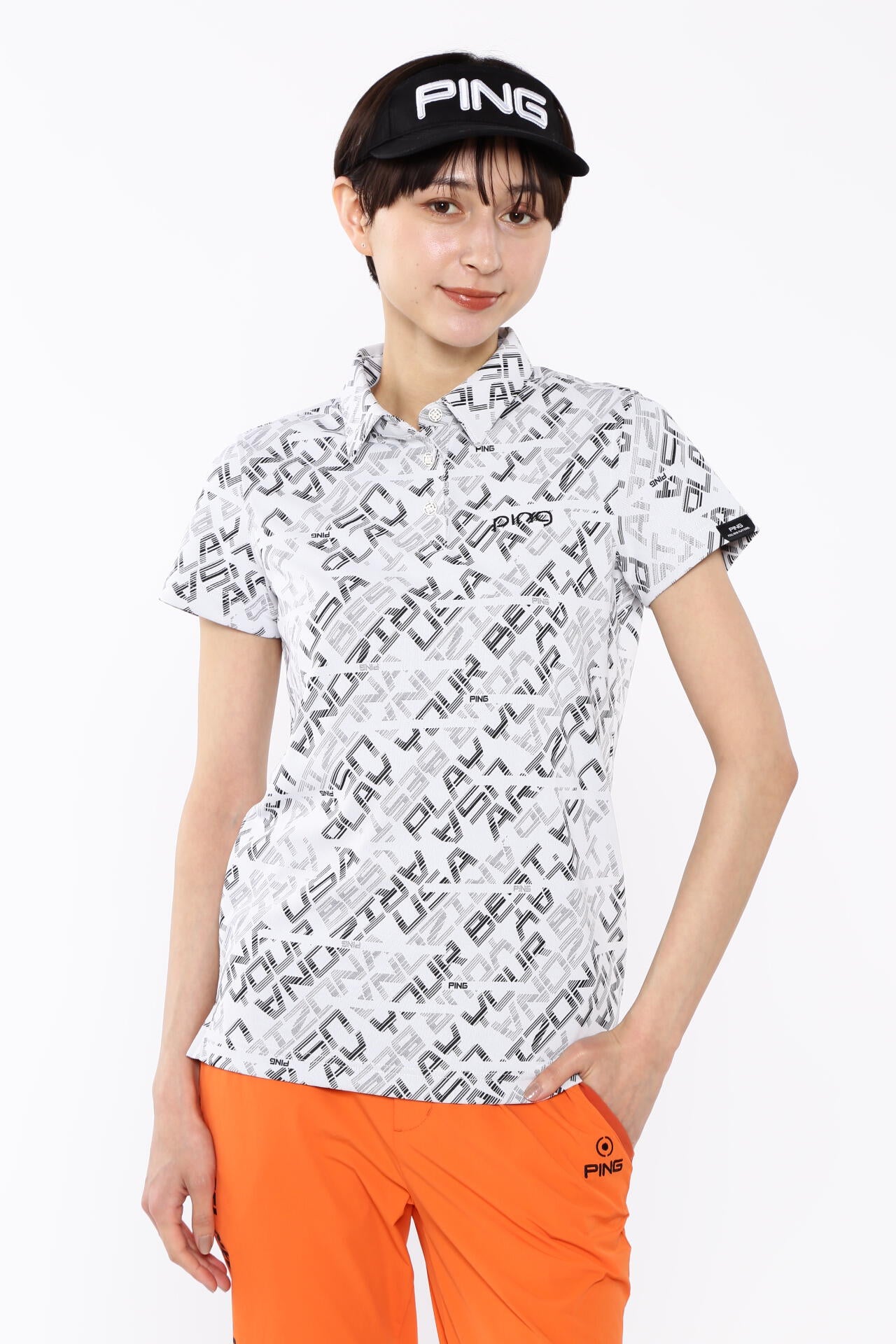 【PING APPAREL】バイアスデジタルロゴジャカードポロシャツ <PERFORMANCE> (LADIES)