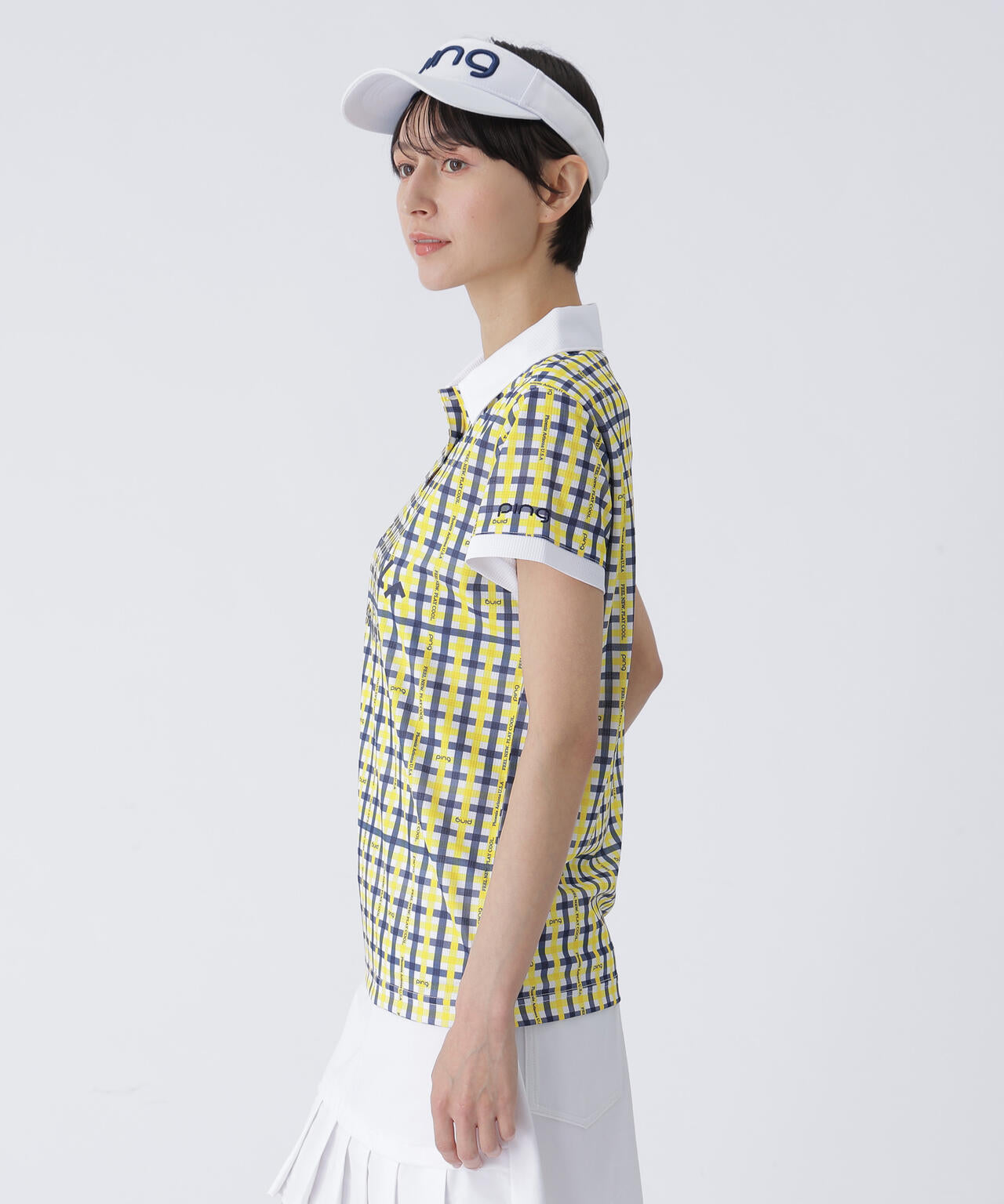 【PING APPAREL】総柄プリント半袖ポロシャツ <LADIES LINE><PERFORMANCE> (LADIES)