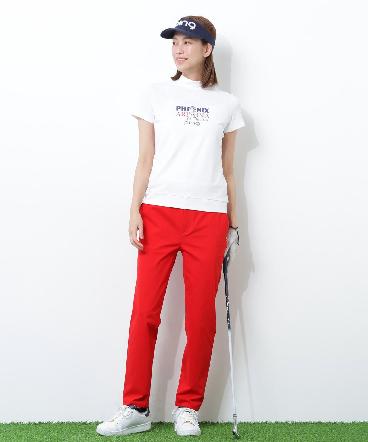【PING APPAREL】全方向ストレッチニットツイル フィット&ストレッチテーパードパンツ <NATIVE> (LADIES)