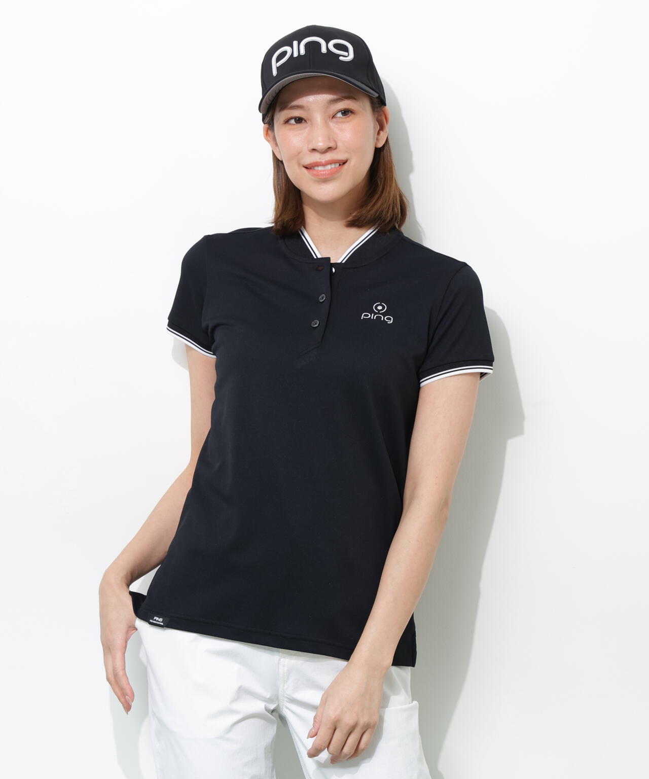 【PING APPAREL】スーパーシェルター06ラインリブ半袖カノコポロシャツ <PERFORMANCE> (LADIES)
