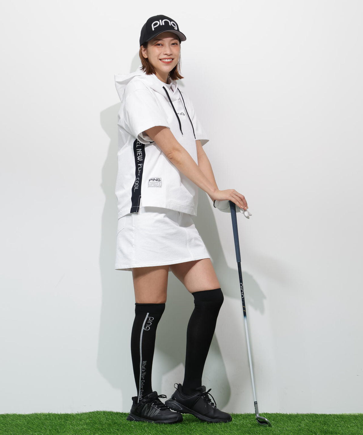 【PING APPAREL】半袖フーディプルオーバー <GOLD> (LADIES)