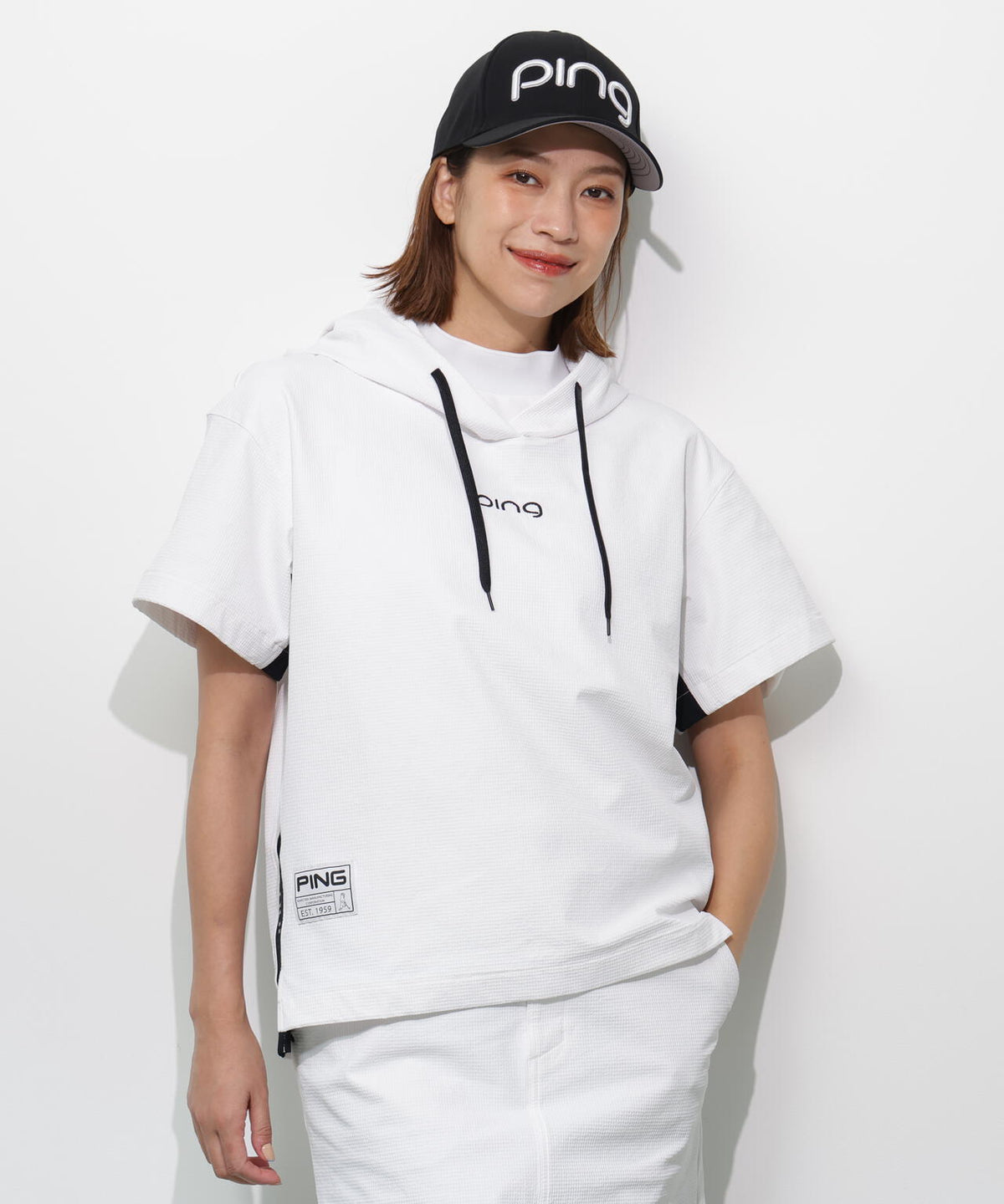 【PING APPAREL】半袖フーディプルオーバー <GOLD> (LADIES)