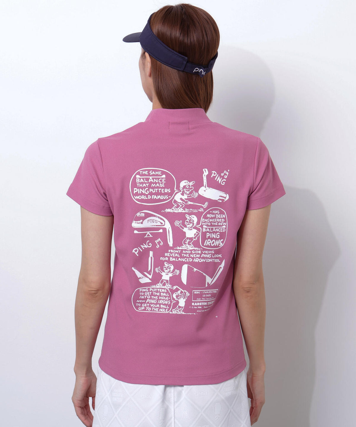 【PING APPAREL】【10カラーシリーズ】PEカノコ半袖ハイネックシャツ <NATIVE> (LADIES)