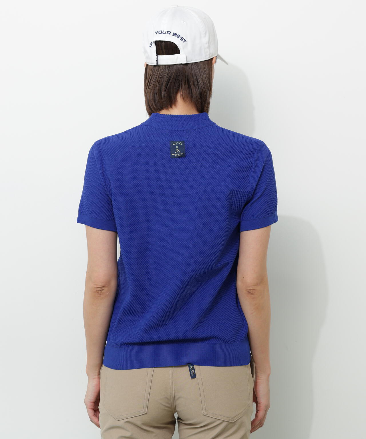 【PING APPAREL】Mr.PINGエンボス半袖ハイネックニット <NATIVE> (LADIES)