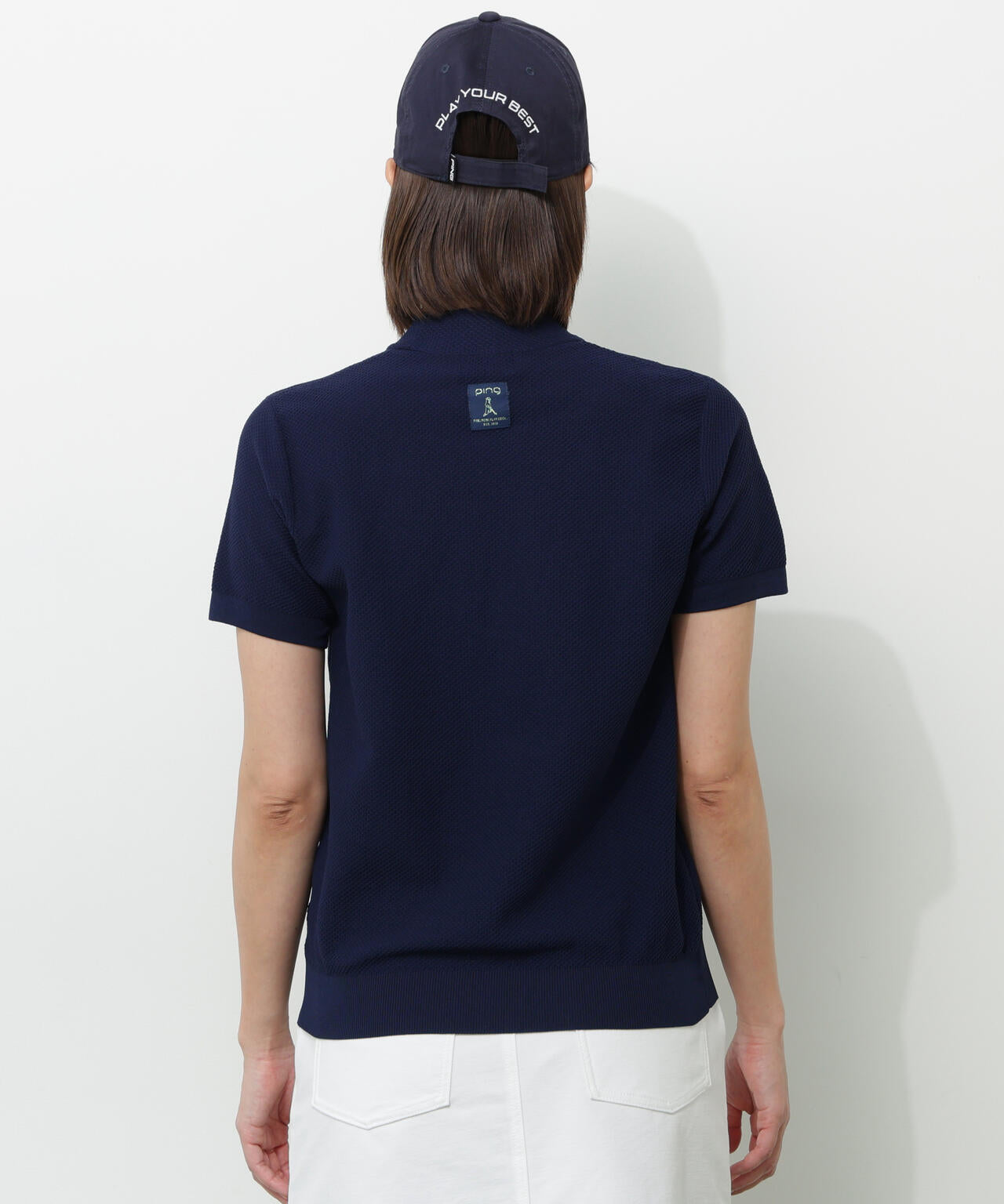 【PING APPAREL】Mr.PINGエンボス半袖ハイネックニット <NATIVE> (LADIES)