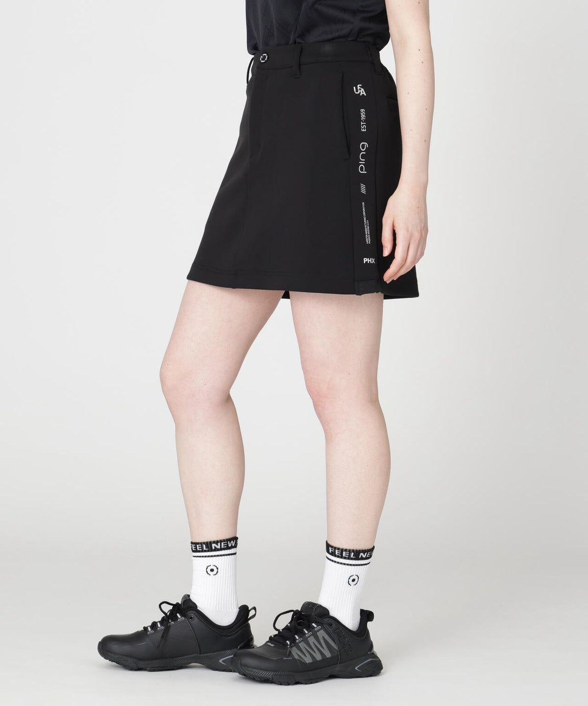 【PING APPAREL】全方向ストレッチダンボールニットサイド切替スカート (LADIES)