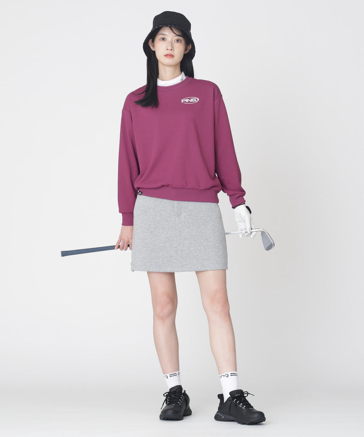 【PING APPAREL】全方向ストレッチダンボールニットサイド切替スカート (LADIES)