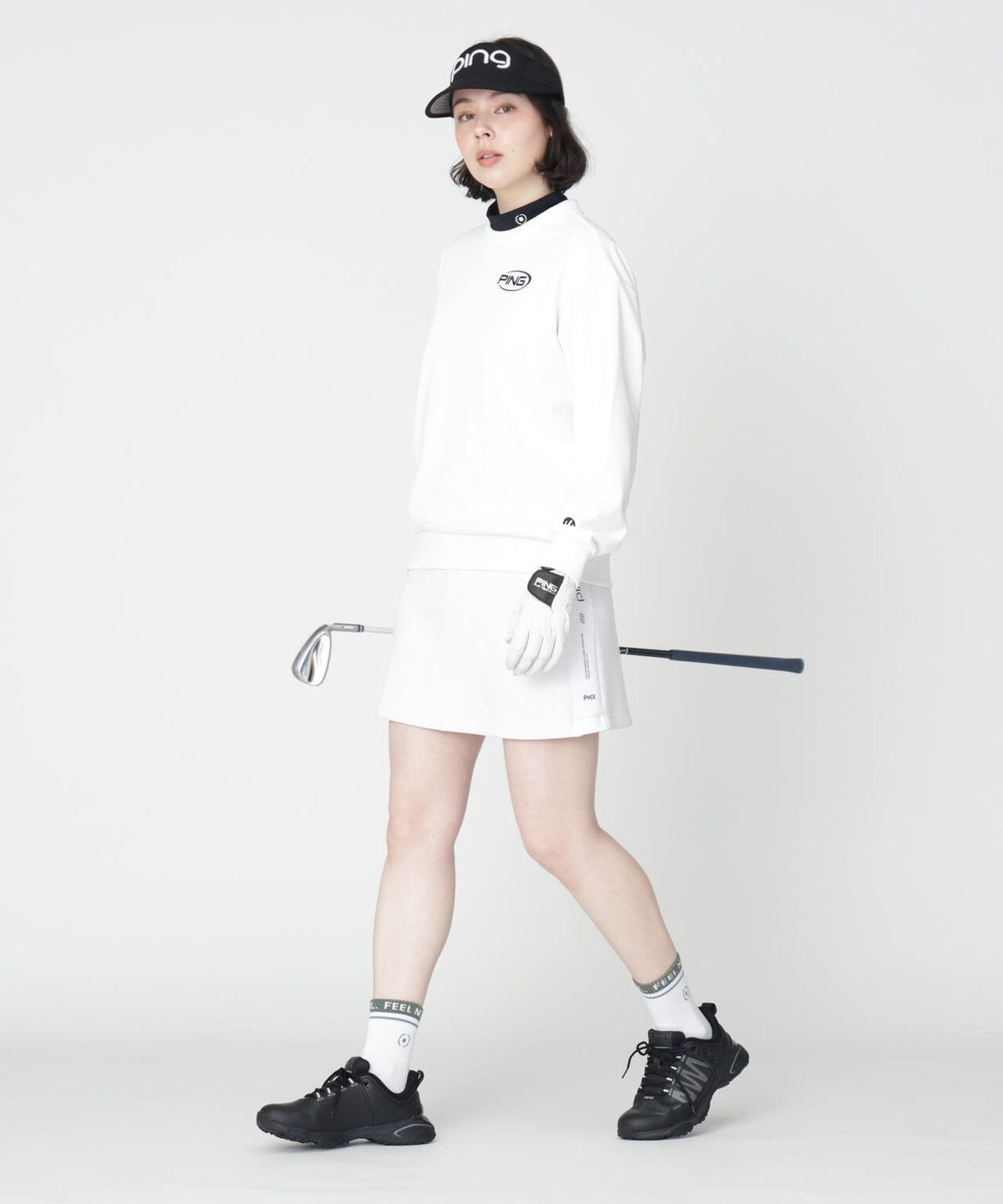 【PING APPAREL】全方向ストレッチダンボールニットサイド切替スカート (LADIES)