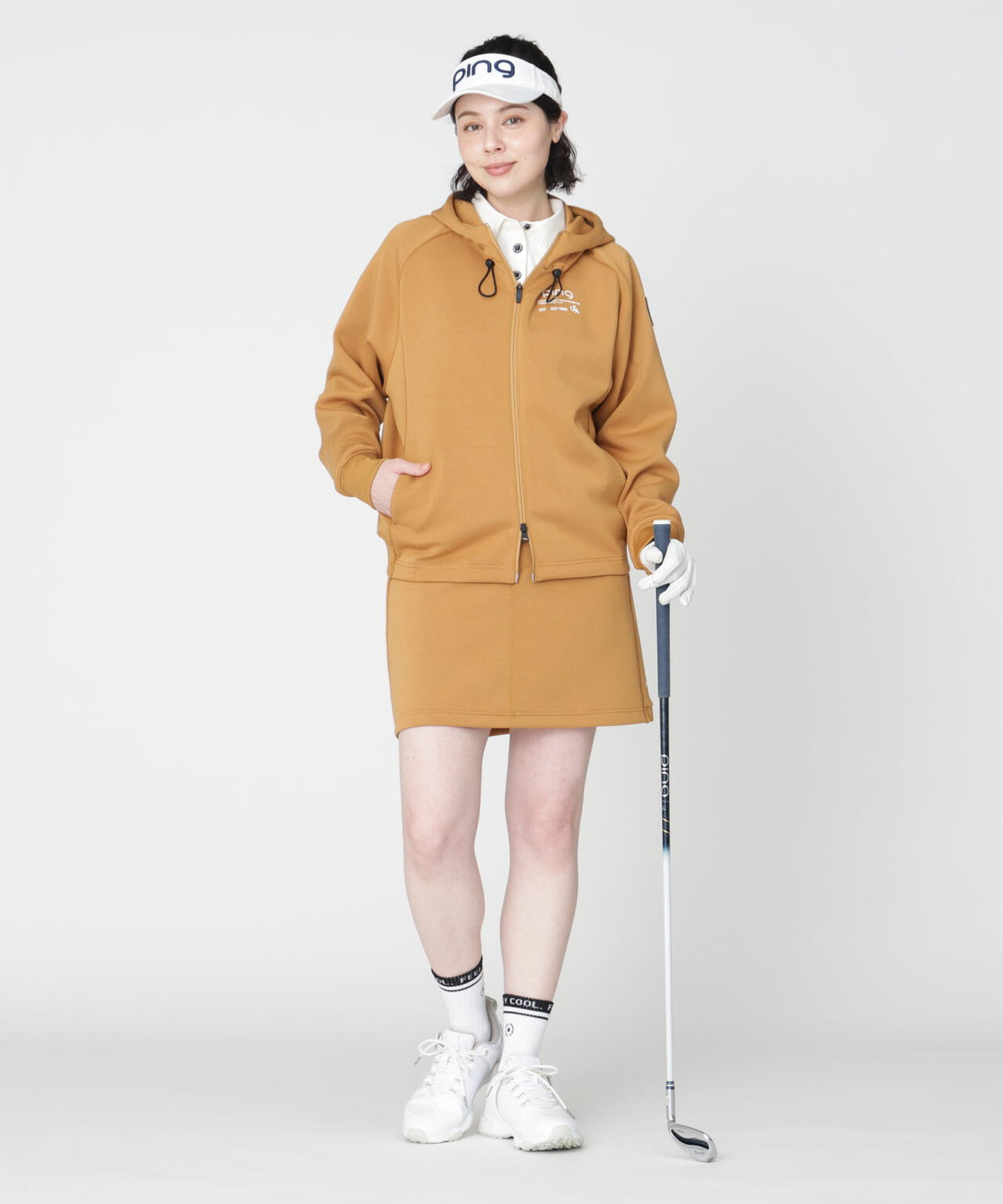 【PING APPAREL】全方向ストレッチダンボールニットサイド切替スカート (LADIES)