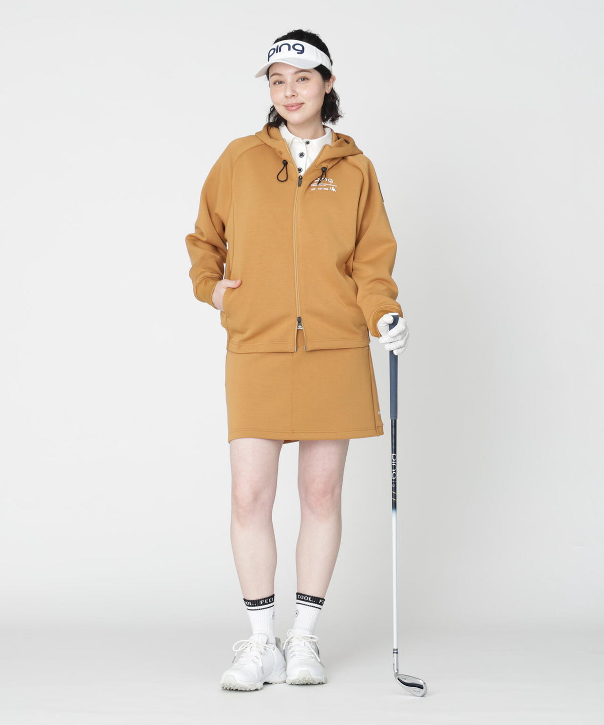 【PING APPAREL】全方向ストレッチダンボールニットフルジップフーディー (LADIES)
