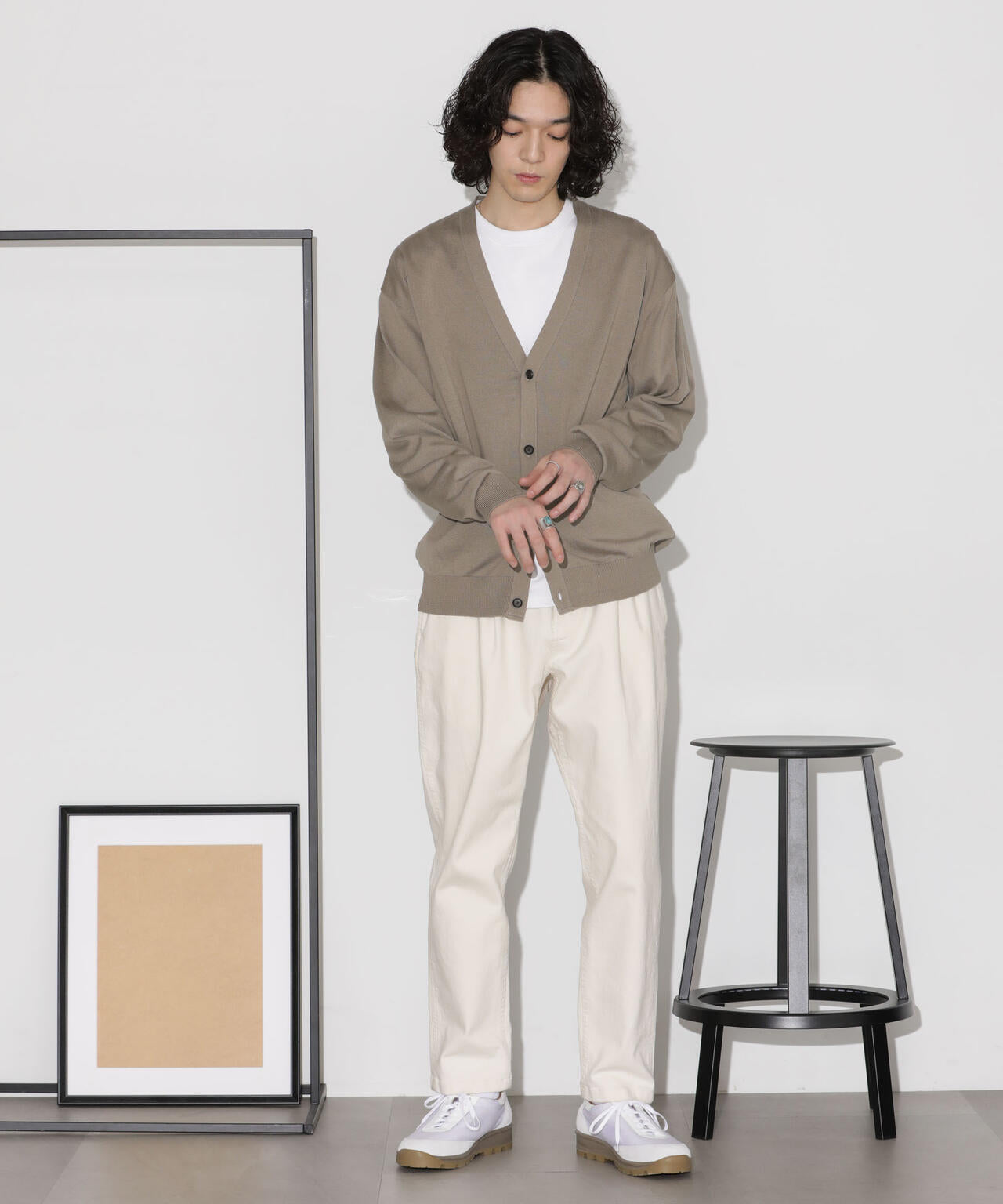 「タフニット」Vネックカーディガン