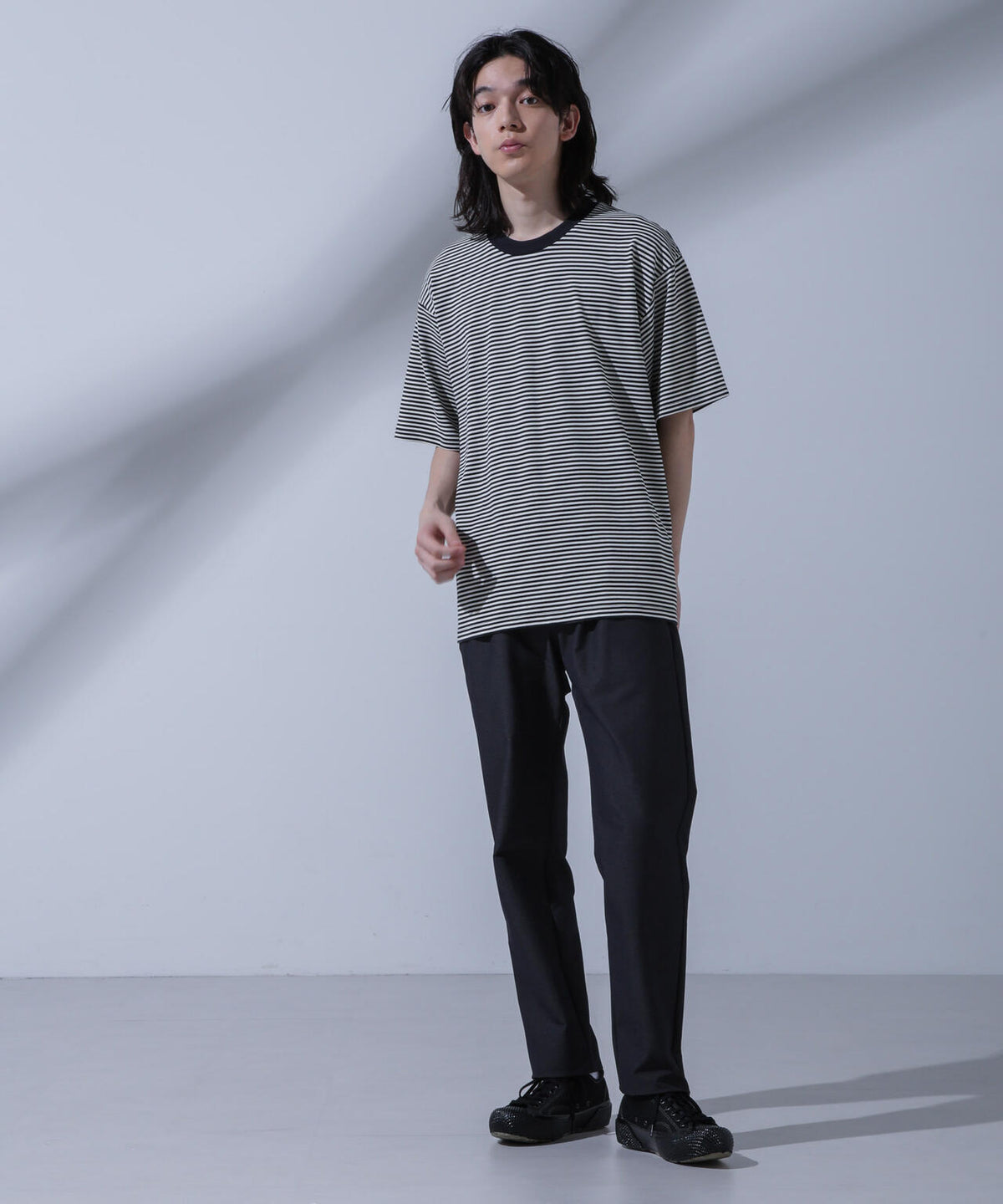 Anti Soaked(R) 汗染み防止 ボーダークルーネックTシャツ
