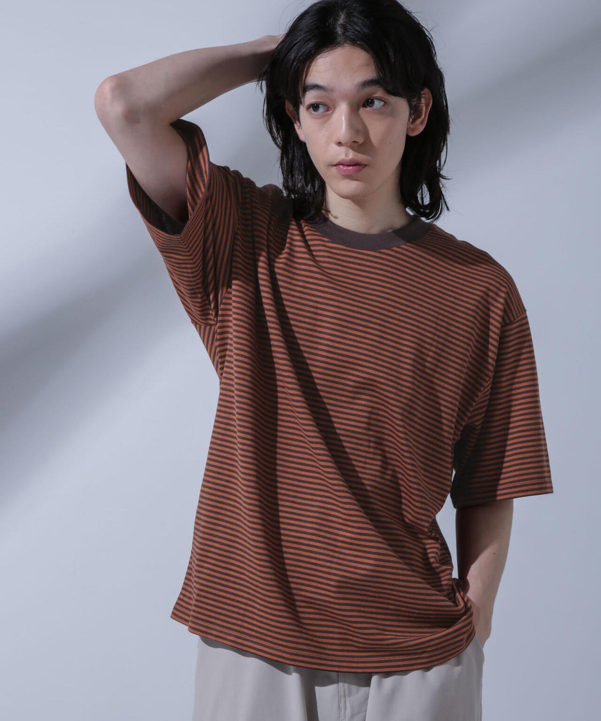 Anti Soaked(R) 汗染み防止 ボーダークルーネックTシャツ