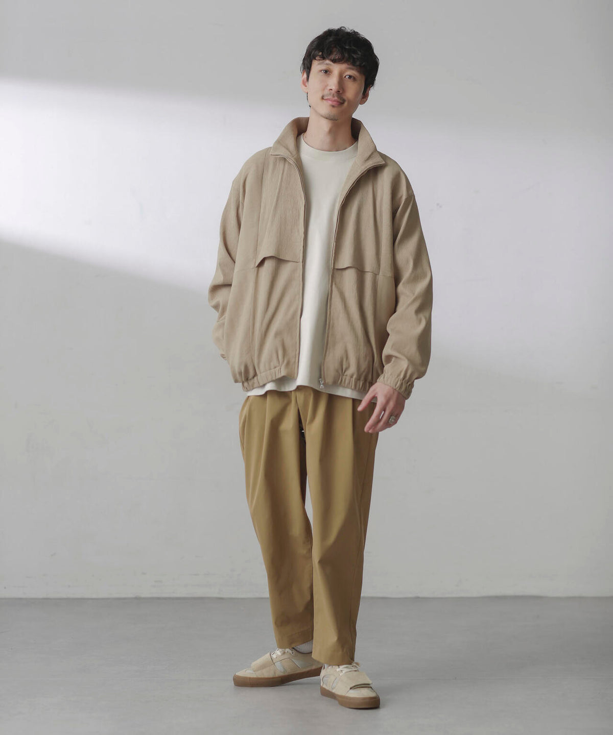 コットンライクツイルツータックテーパードイージーパンツ