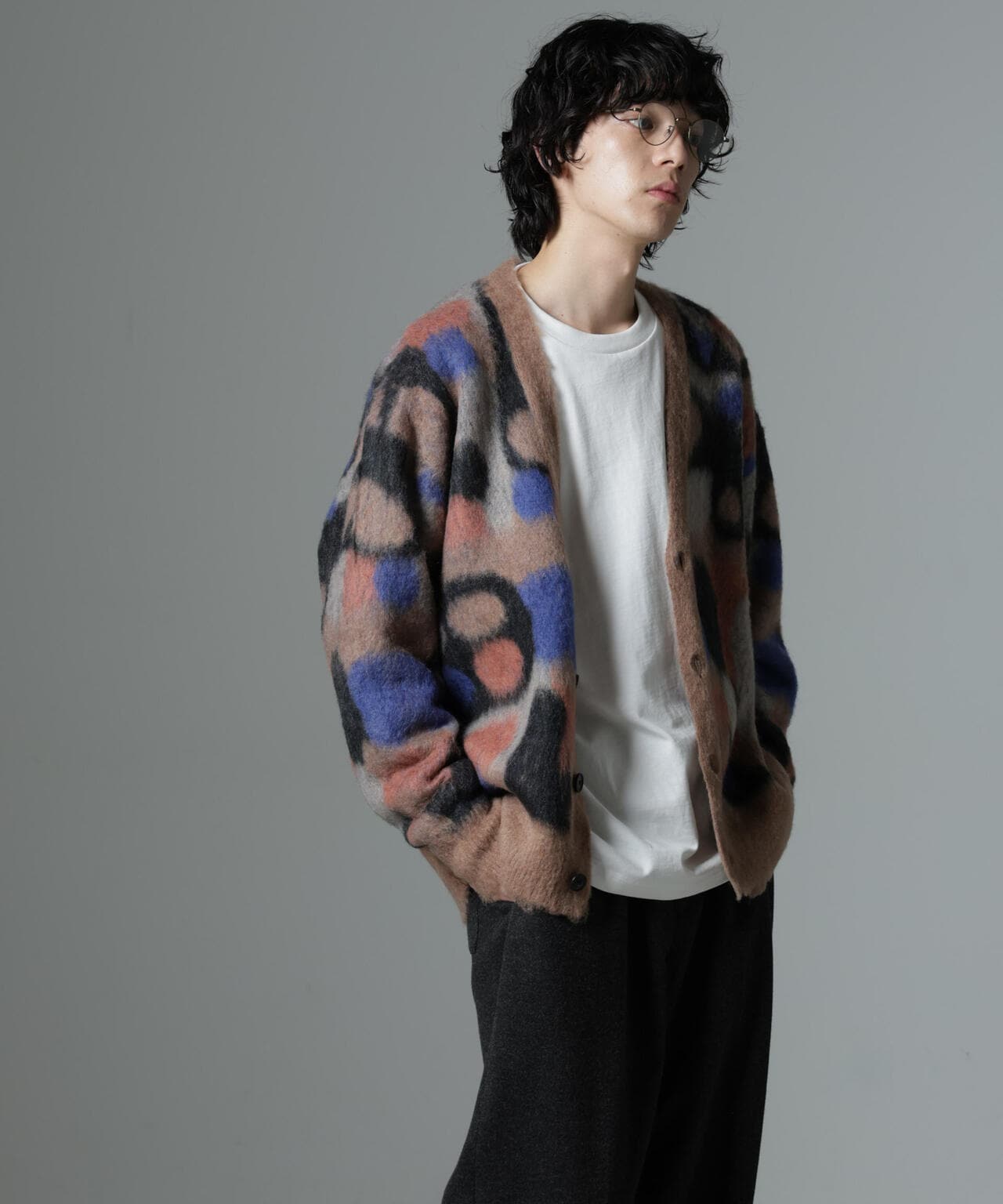 「着るアート」YUTAKA KAWAI モヘヤミックスカーディガン