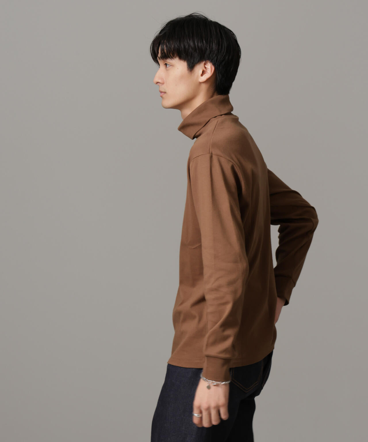 Anti Soaked(R) 汗染み防止 スムースタートルネックTシャツ 長袖