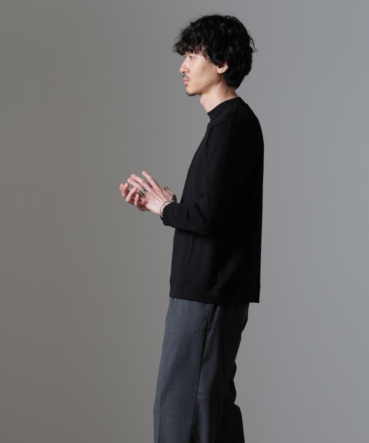 「FORMAL JERSEY」モックネックカットソー長袖