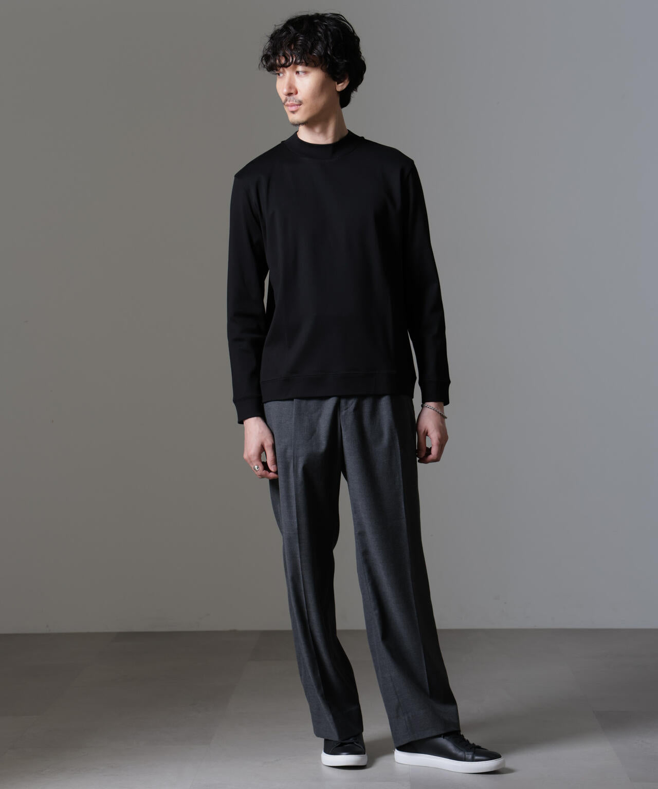 「FORMAL JERSEY」モックネックカットソー長袖