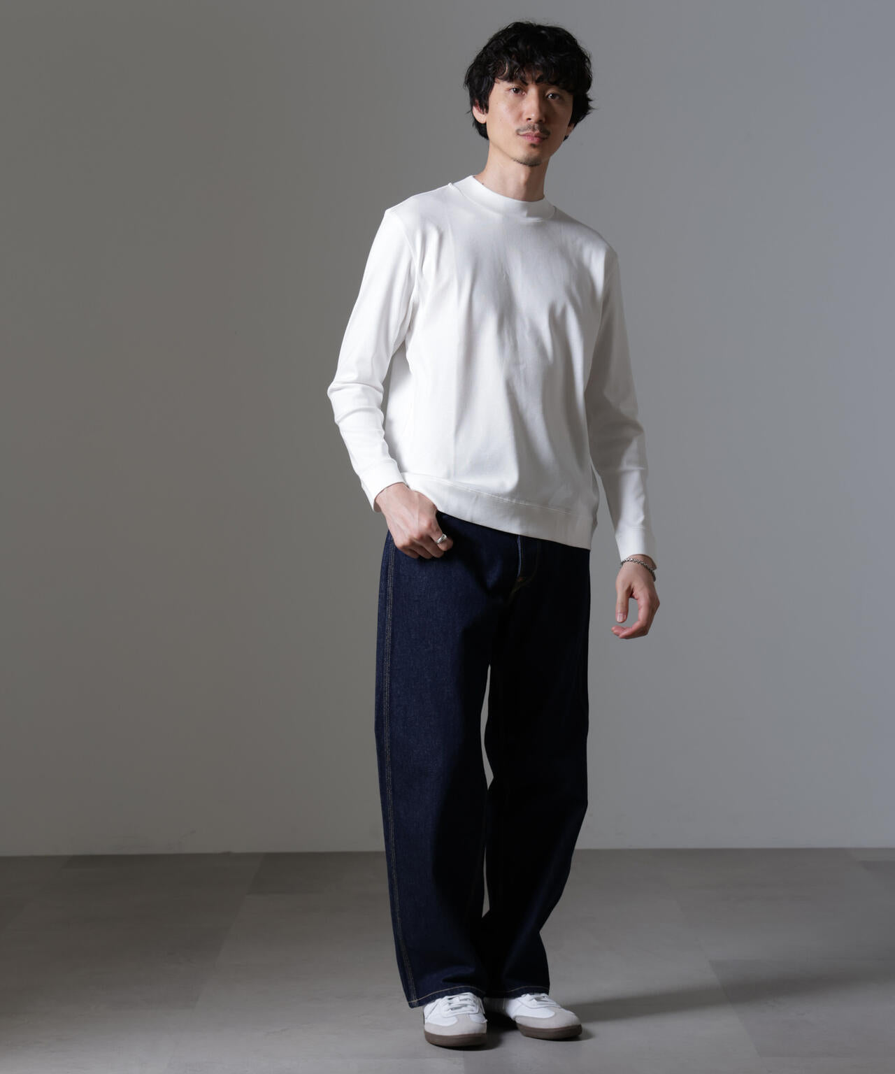 「FORMAL JERSEY」モックネックカットソー長袖
