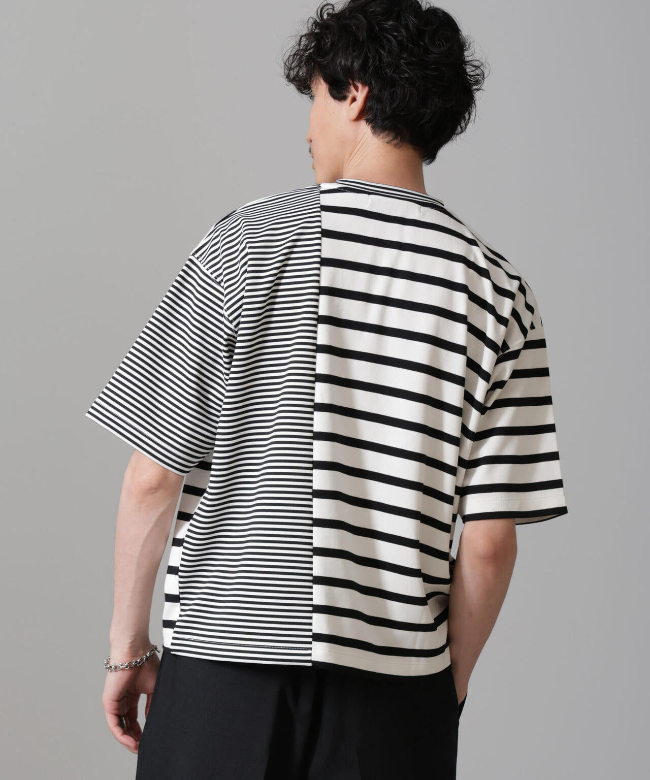 ボーダー切替Tシャツ