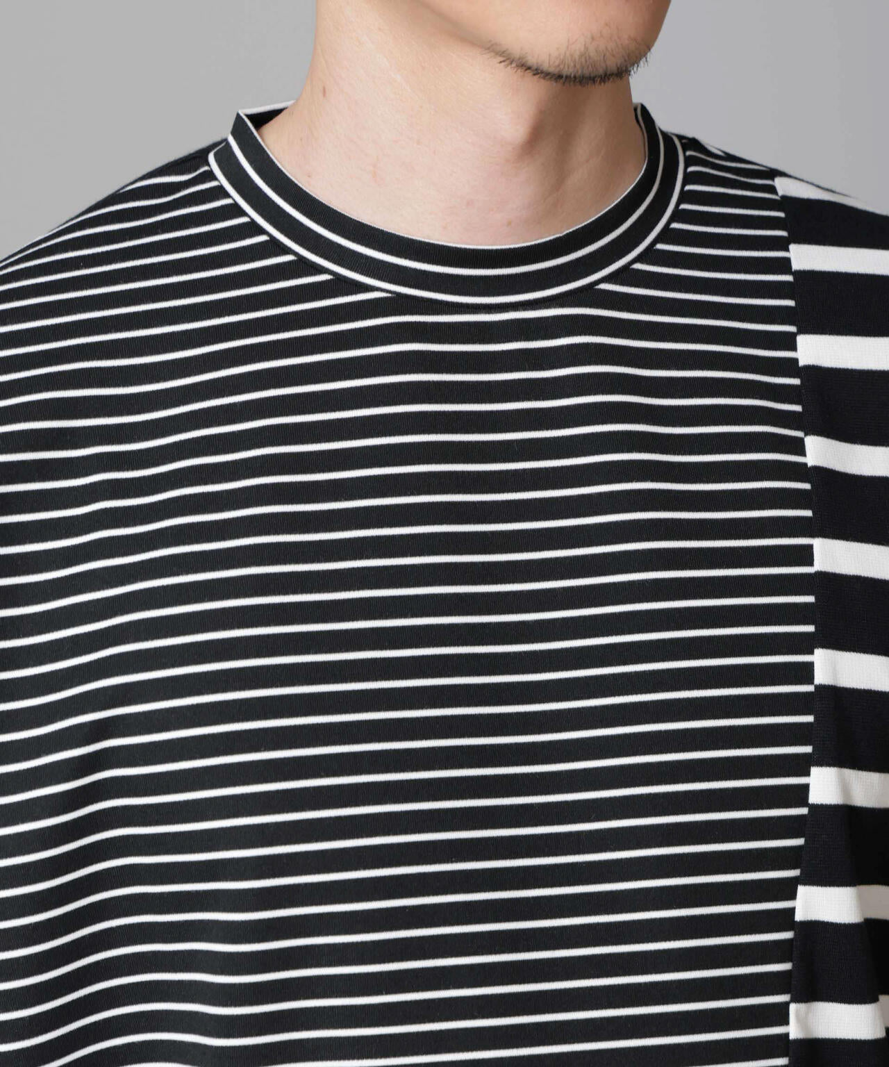 ボーダー切替Tシャツ