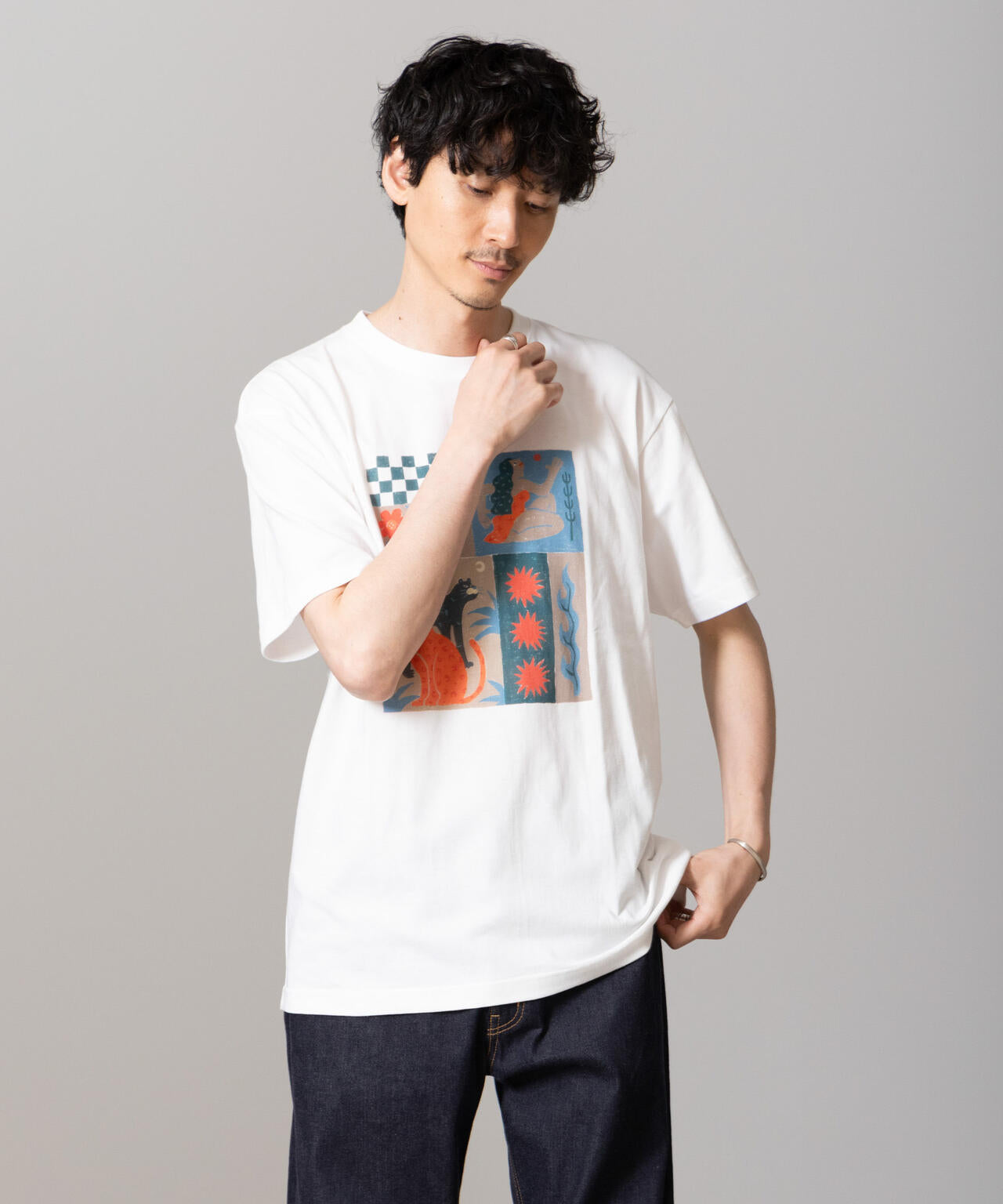「Toyameg」modern academic TILE Tシャツ