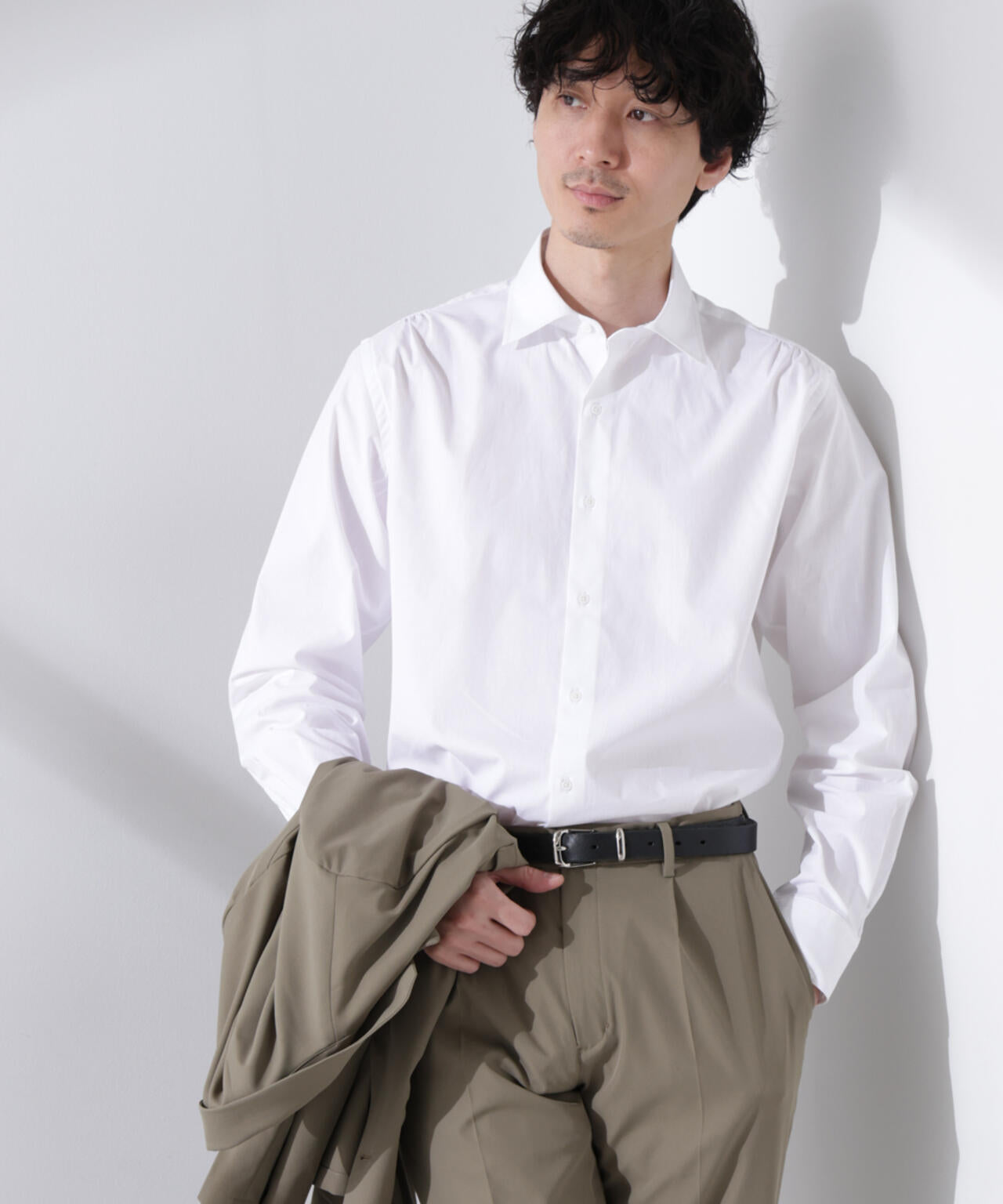 「N shirt」Anti Soaked(R) 汗染み防止セミワイドカラーシャツ長袖