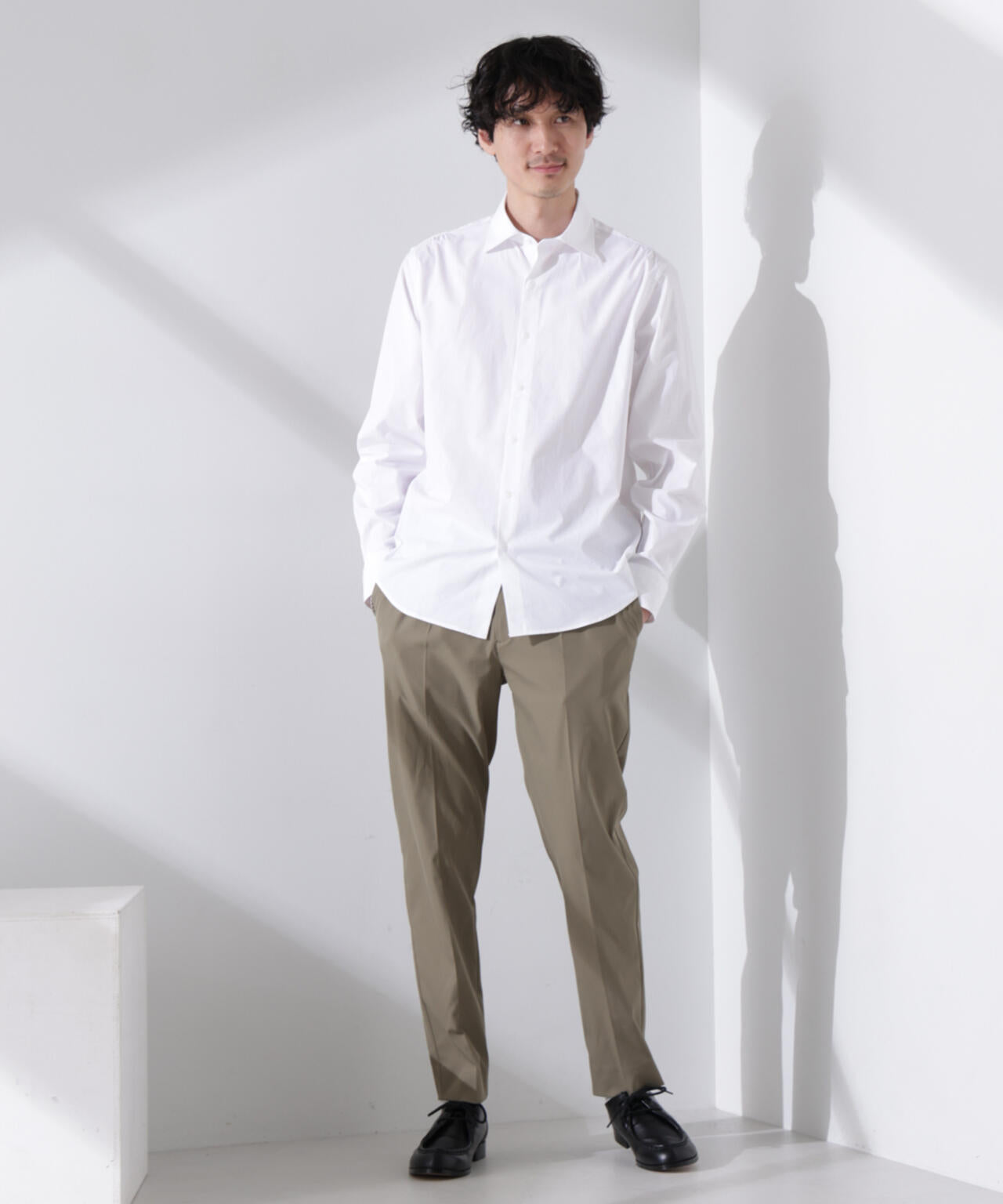 「N shirt」Anti Soaked(R) 汗染み防止セミワイドカラーシャツ長袖