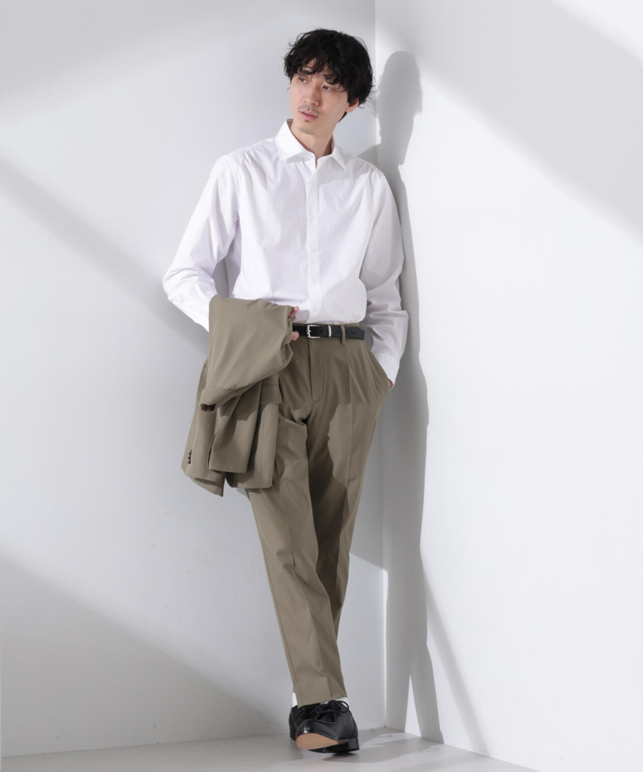 「N shirt」Anti Soaked(R) 汗染み防止セミワイドカラーシャツ長袖