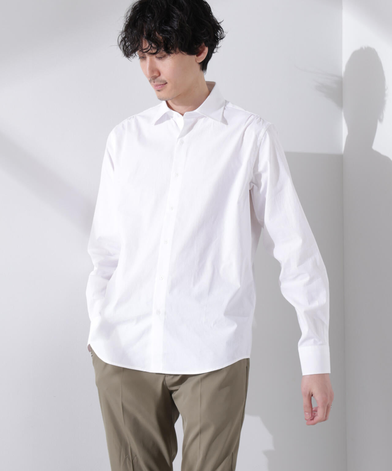 「N shirt」Anti Soaked(R) 汗染み防止セミワイドカラーシャツ長袖