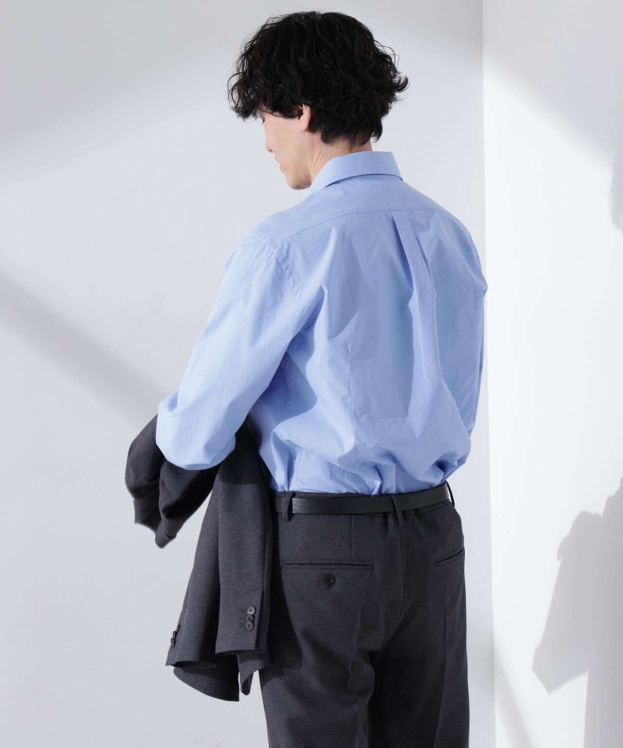 「N shirt」Anti Soaked(R) 汗染み防止セミワイドカラーシャツ長袖