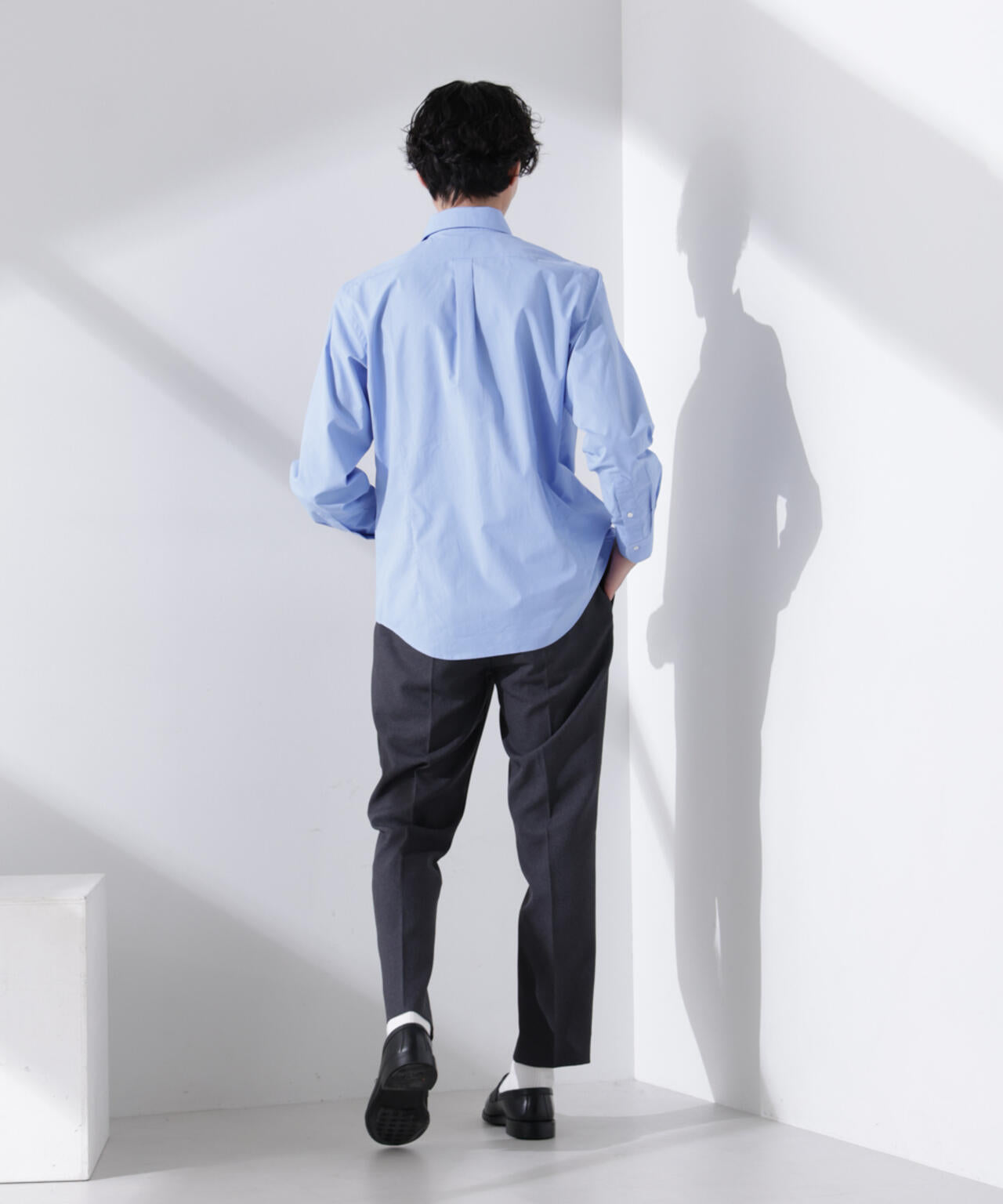 「N shirt」Anti Soaked(R) 汗染み防止セミワイドカラーシャツ長袖