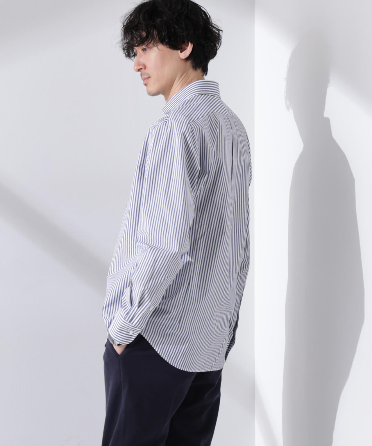 「N shirt」Anti Soaked(R) 汗染み防止セミワイドカラーシャツ長袖