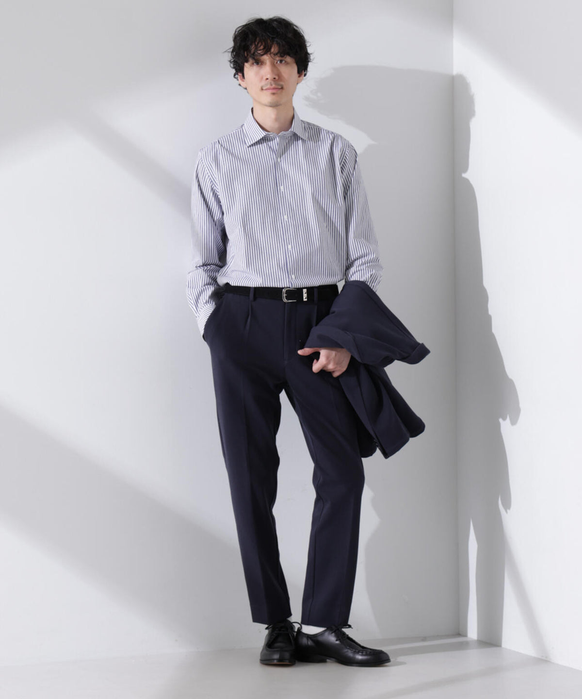 「N shirt」Anti Soaked(R) 汗染み防止セミワイドカラーシャツ長袖