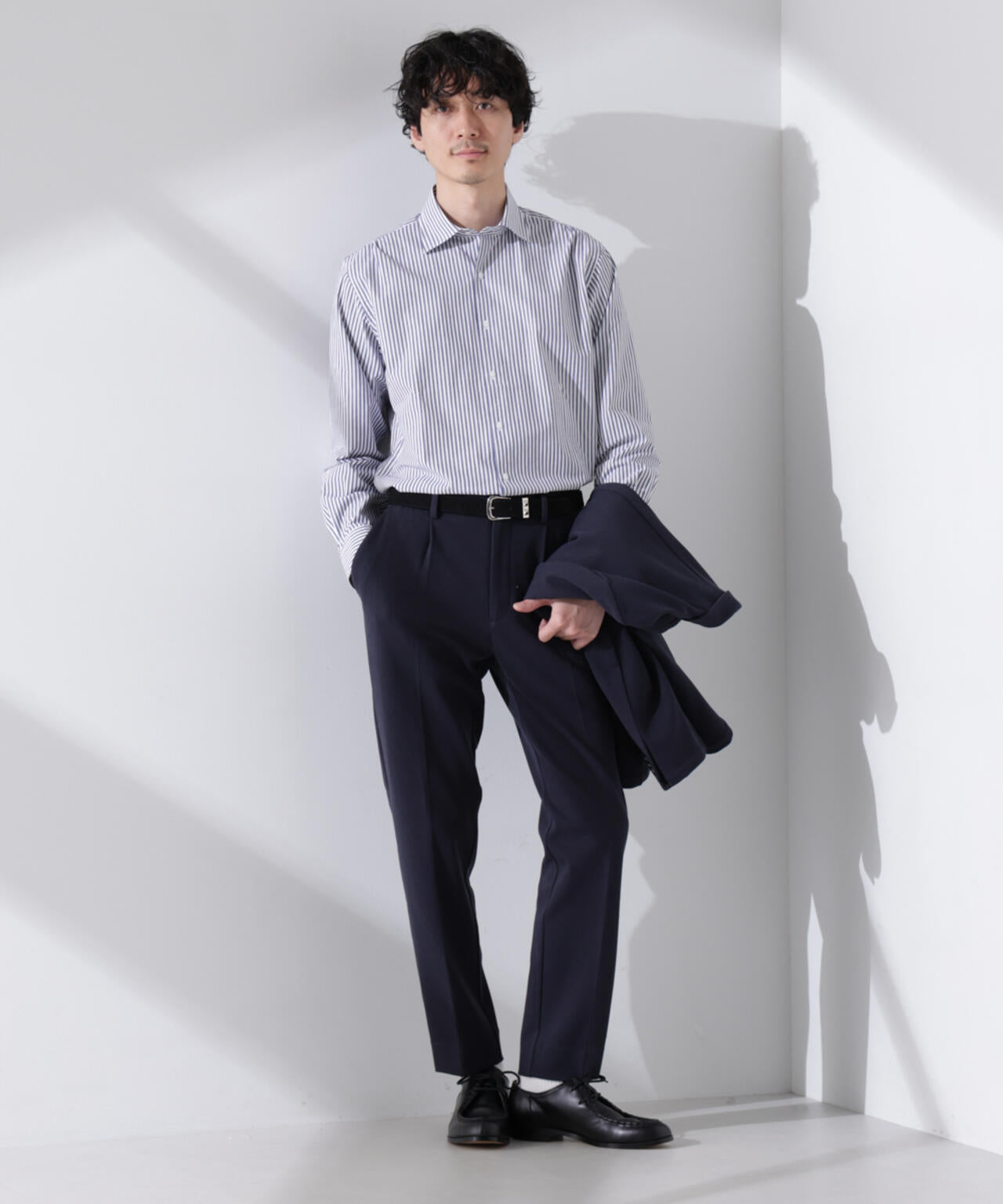 「N shirt」Anti Soaked(R) 汗染み防止セミワイドカラーシャツ長袖