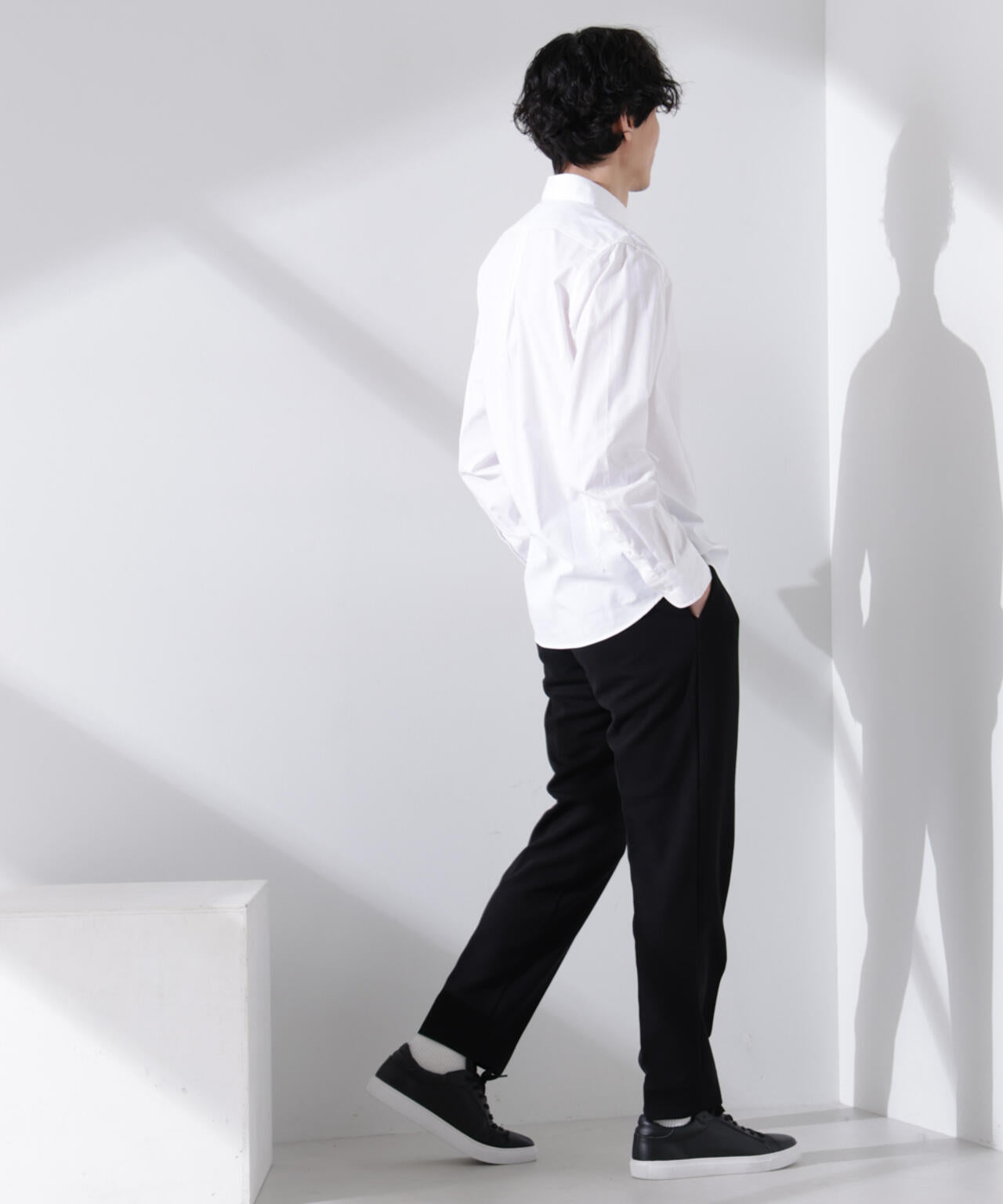 「N shirt」Anti Soaked(R) 汗染み防止ホリゾンタルカラーシャツ長袖