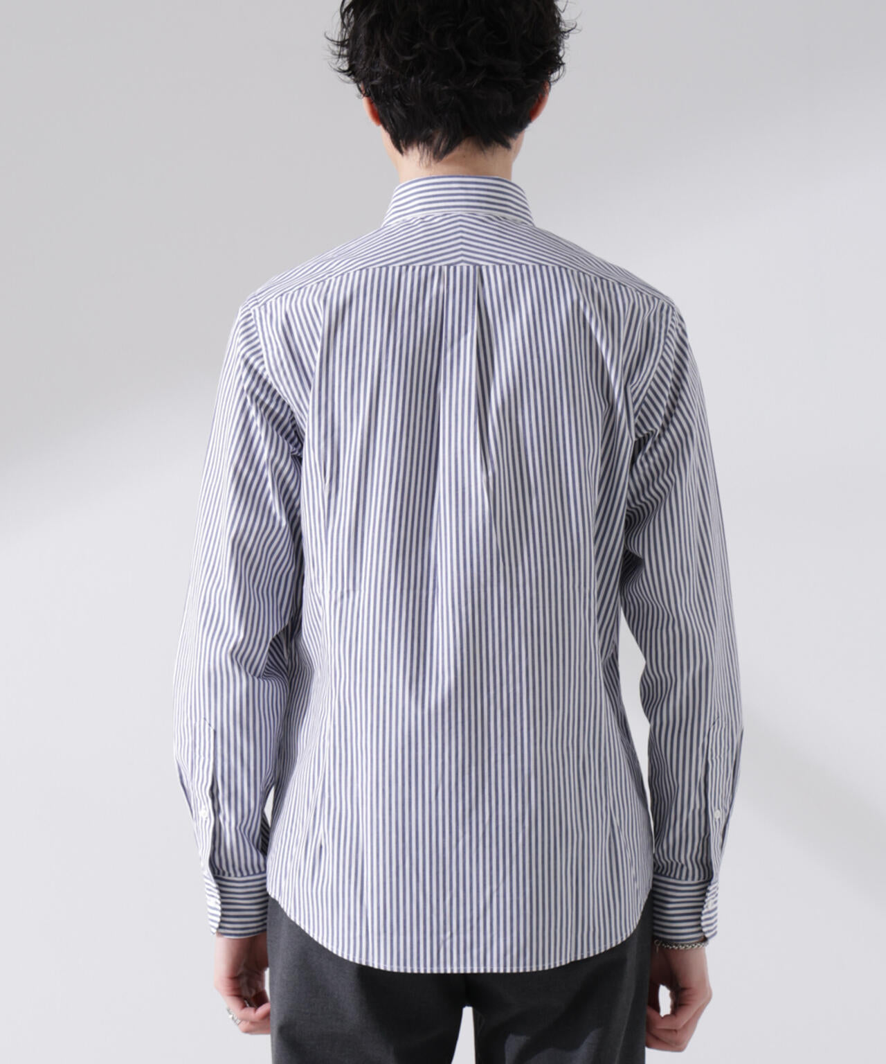 「N shirt」Anti Soaked(R) 汗染み防止ホリゾンタルカラーシャツ長袖