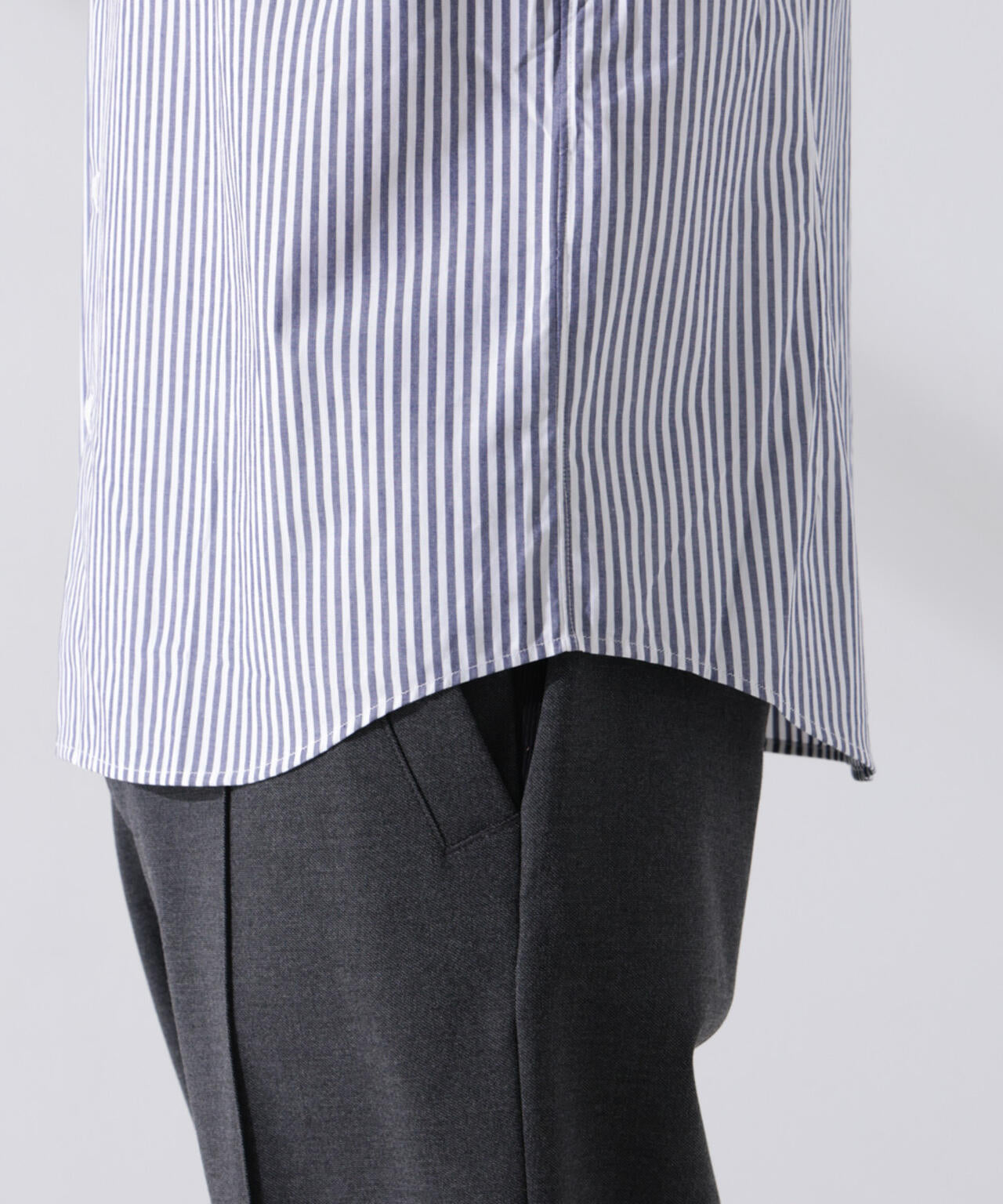 「N shirt」Anti Soaked(R) 汗染み防止ホリゾンタルカラーシャツ長袖