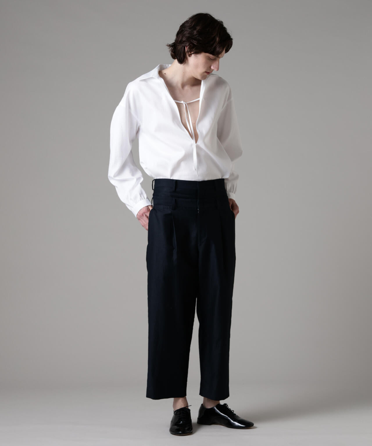 「ASSEMBLANC」ダブルクロススキッパーシャツ