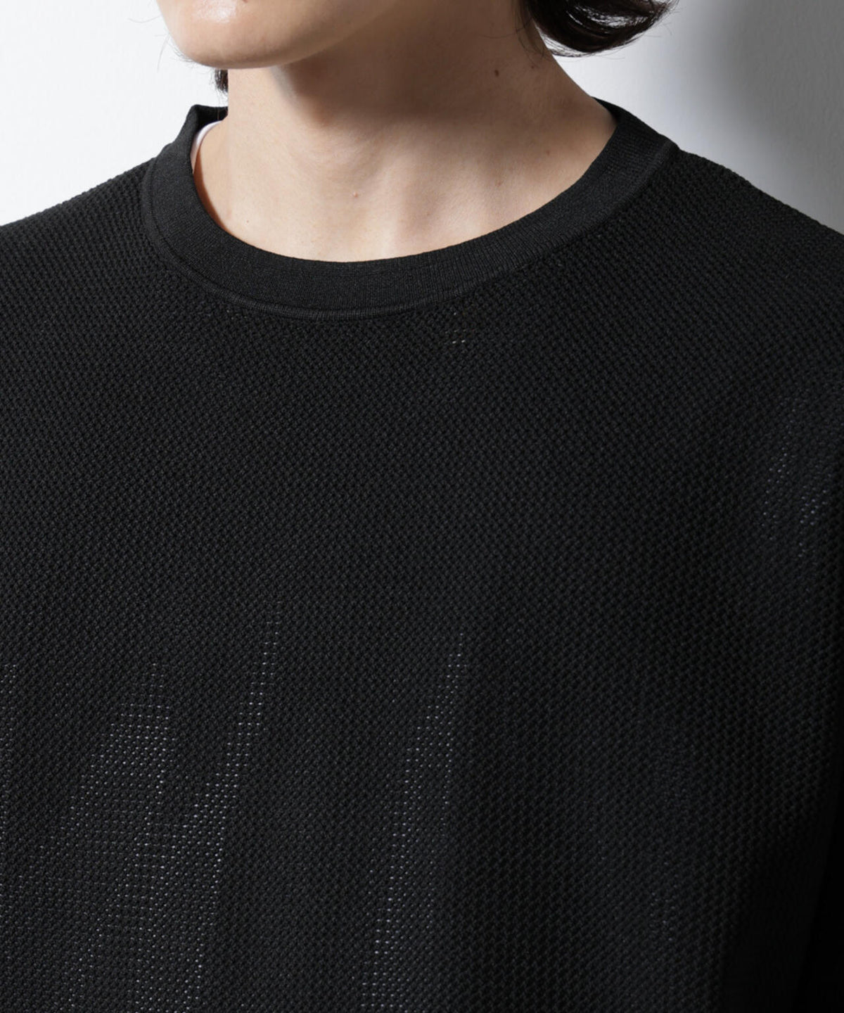 スポンディッシュ メッシュ クルーネックニットTEE