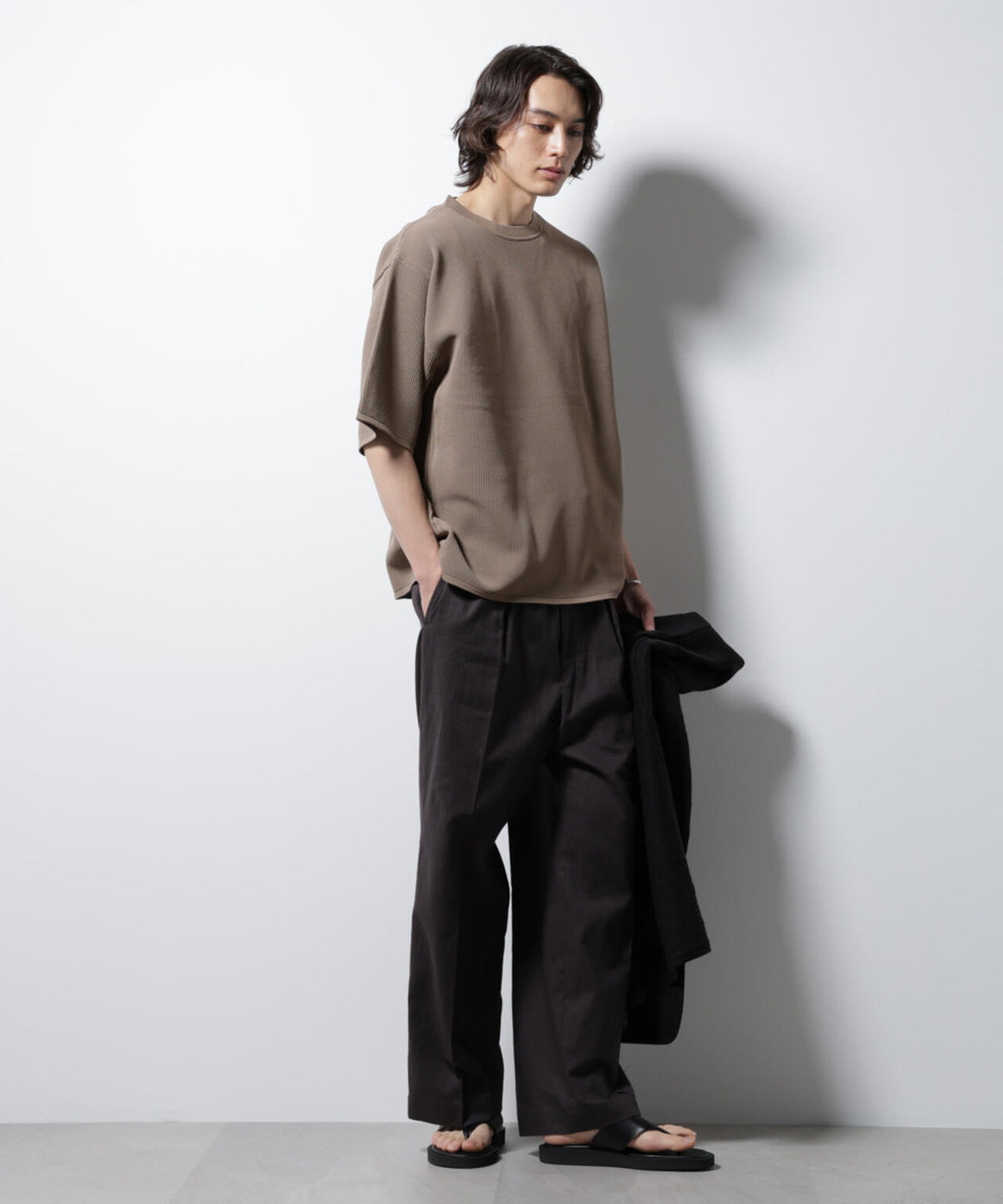 スポンディッシュ メッシュ クルーネックニットTEE