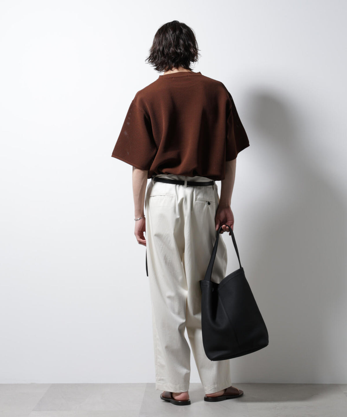 スポンディッシュ メッシュ クルーネックニットTEE