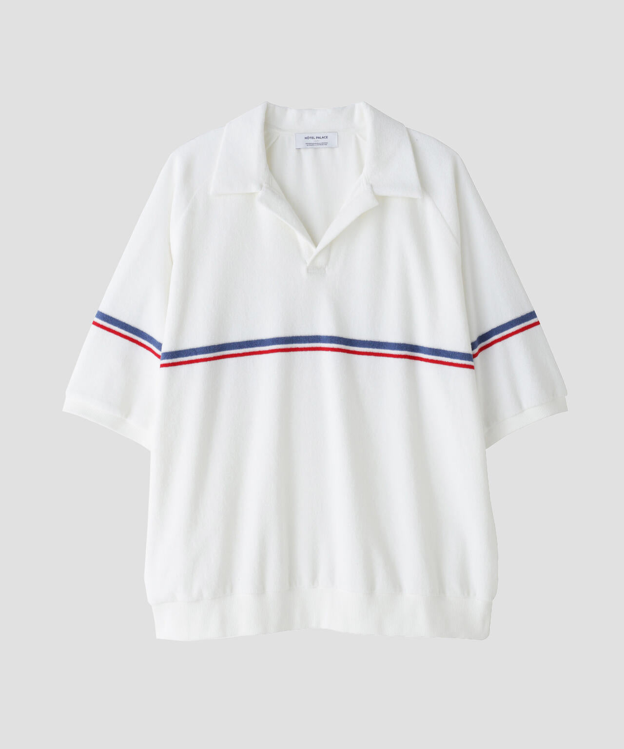 「HOTEL PALACE」オテルパラス レトロボーダーパイルスキッパーシャツ