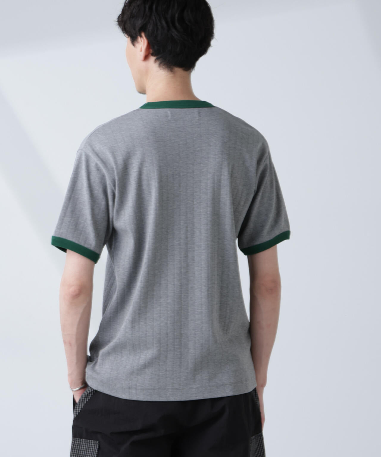 「NJ/CLUB」 針抜きリンガーTシャツ