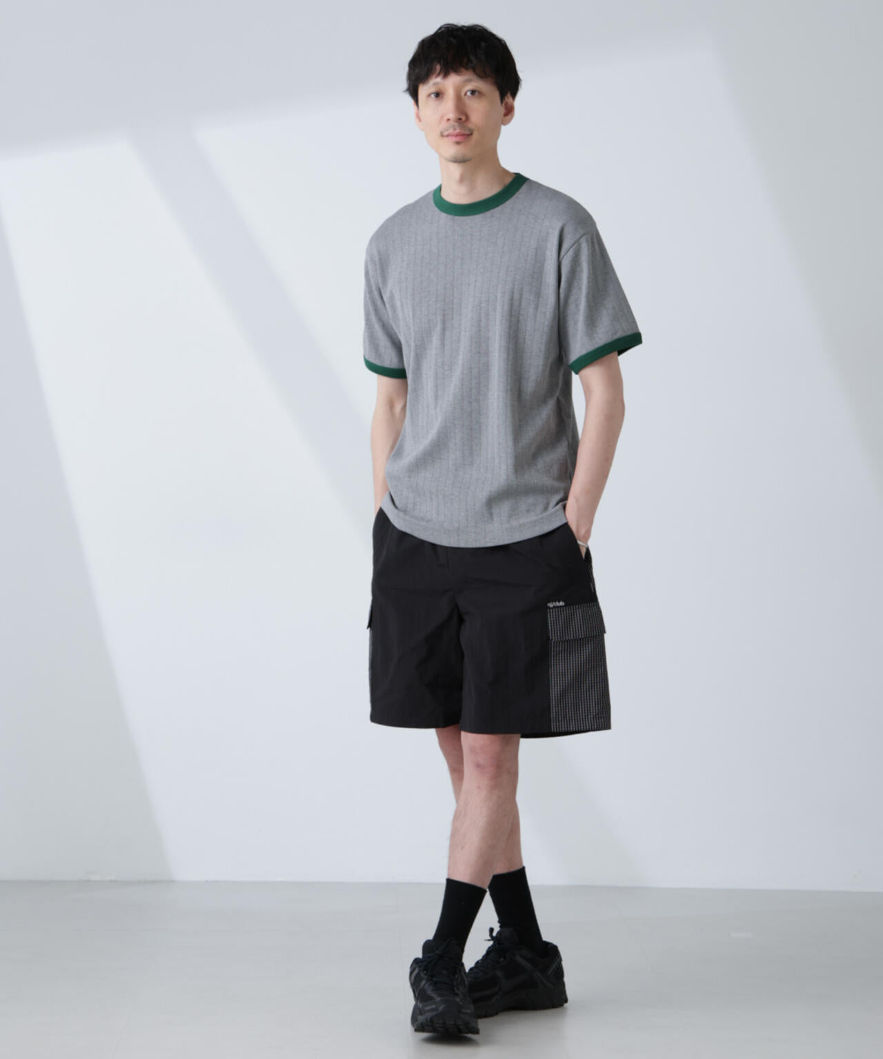 「NJ/CLUB」 針抜きリンガーTシャツ