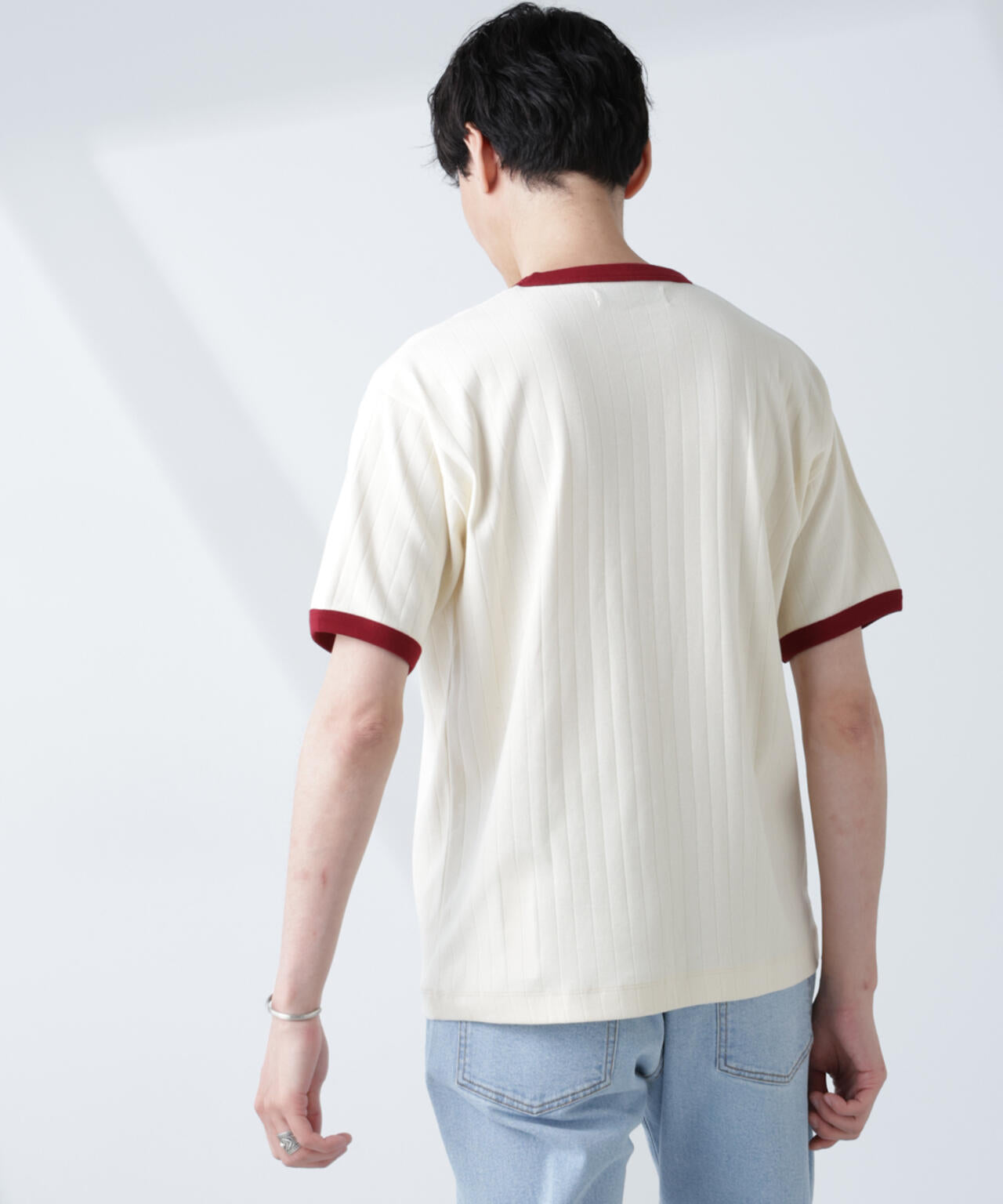 「NJ/CLUB」 針抜きリンガーTシャツ