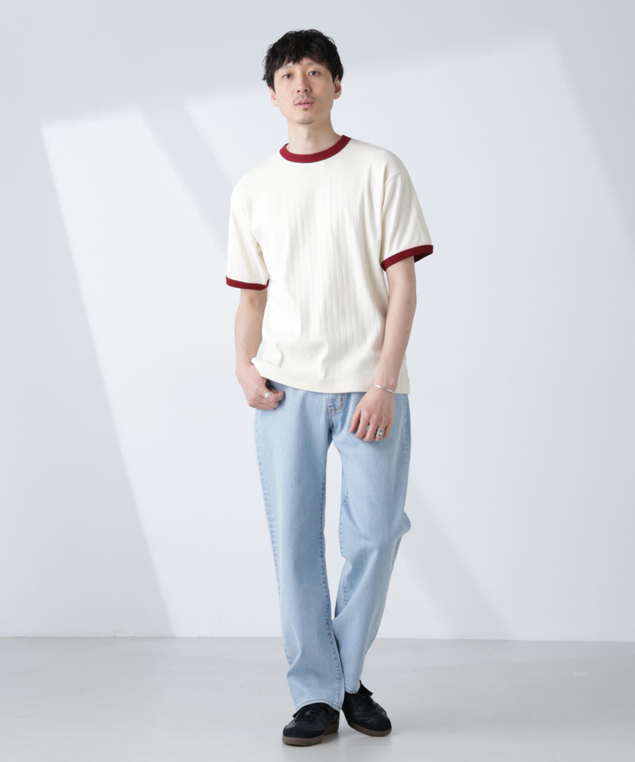 「NJ/CLUB」 針抜きリンガーTシャツ